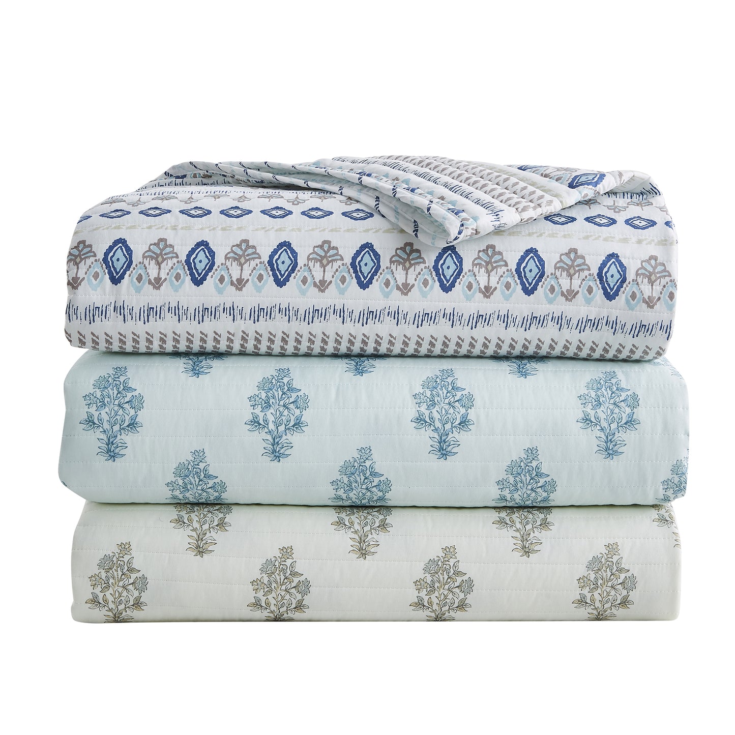 Striped Microfiber Quilt Set - Arista Collection
