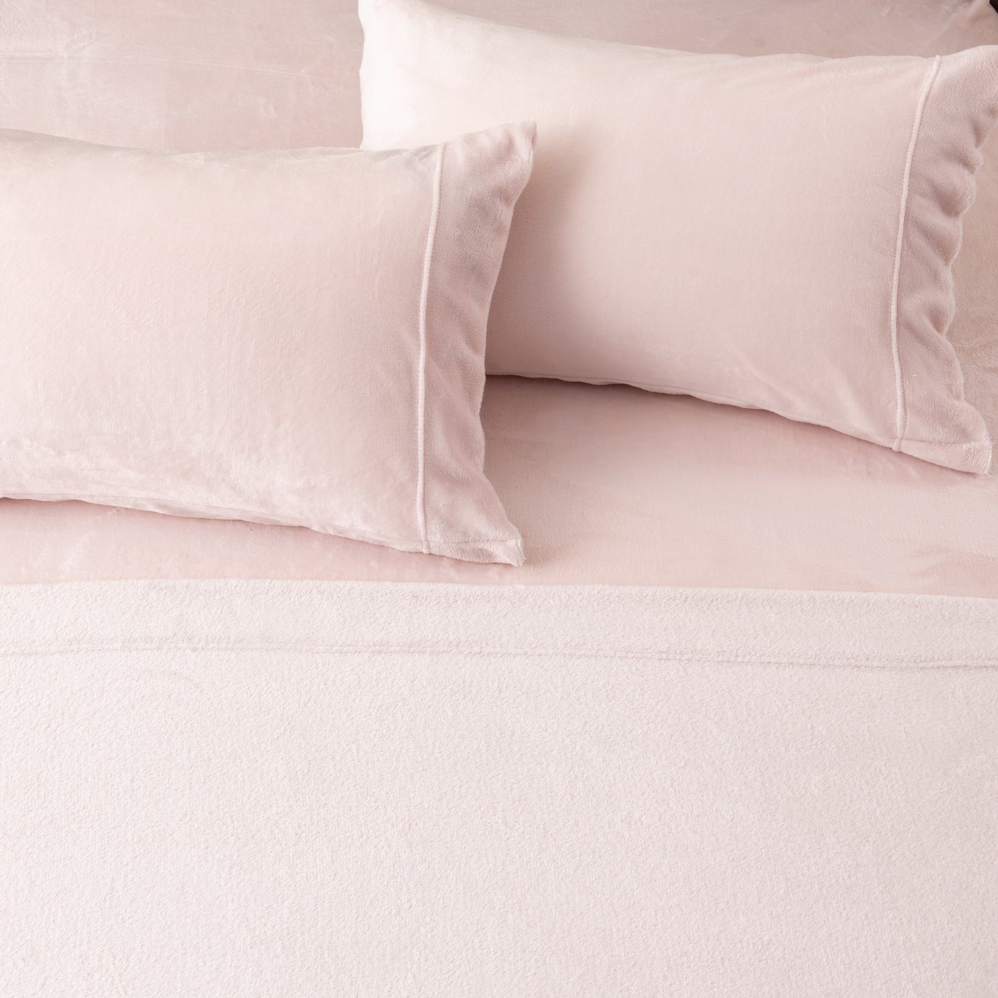 4-Piece Solid Plush Sheet - Velvet Luxe Collection