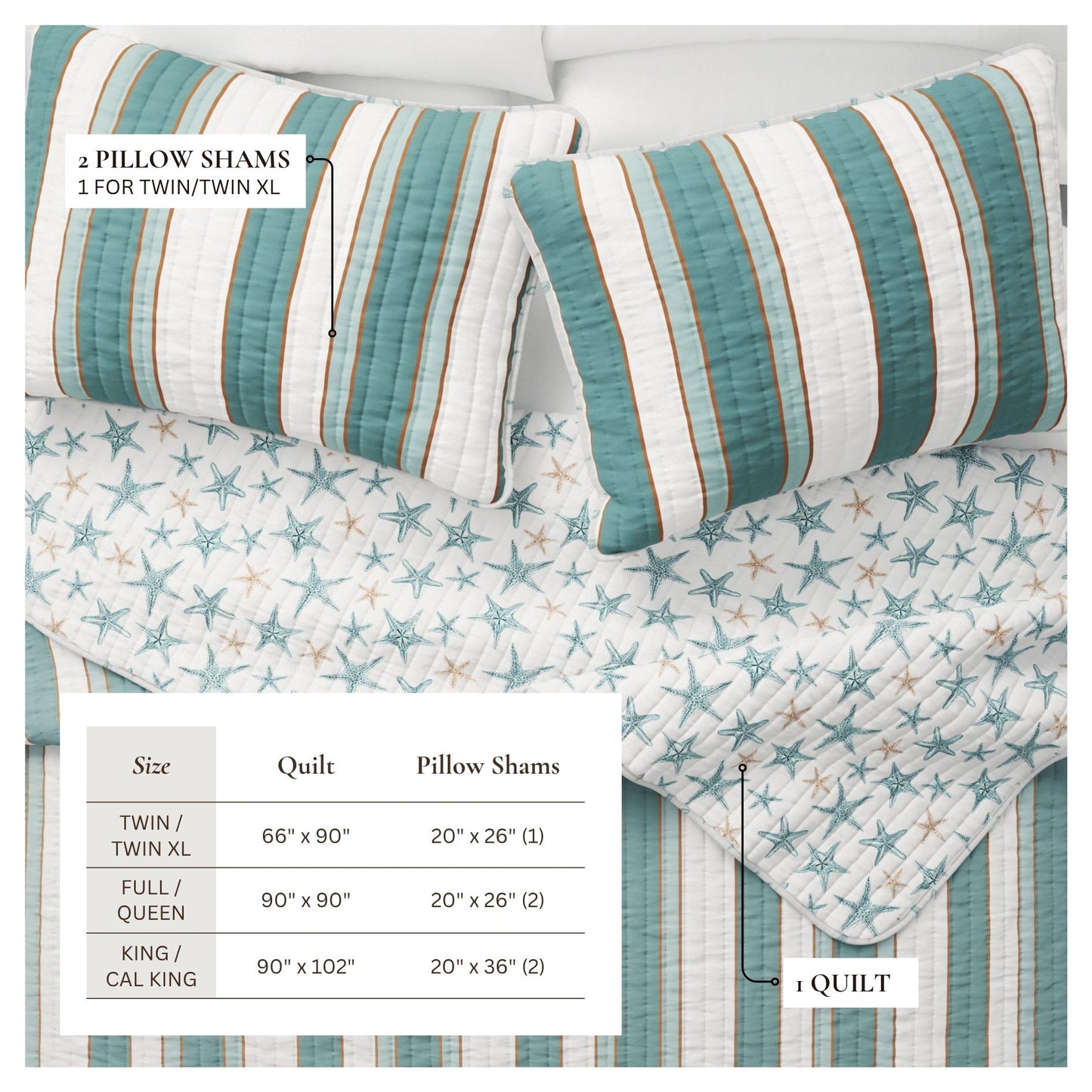Montauk Stripe Coastal Quit Set
