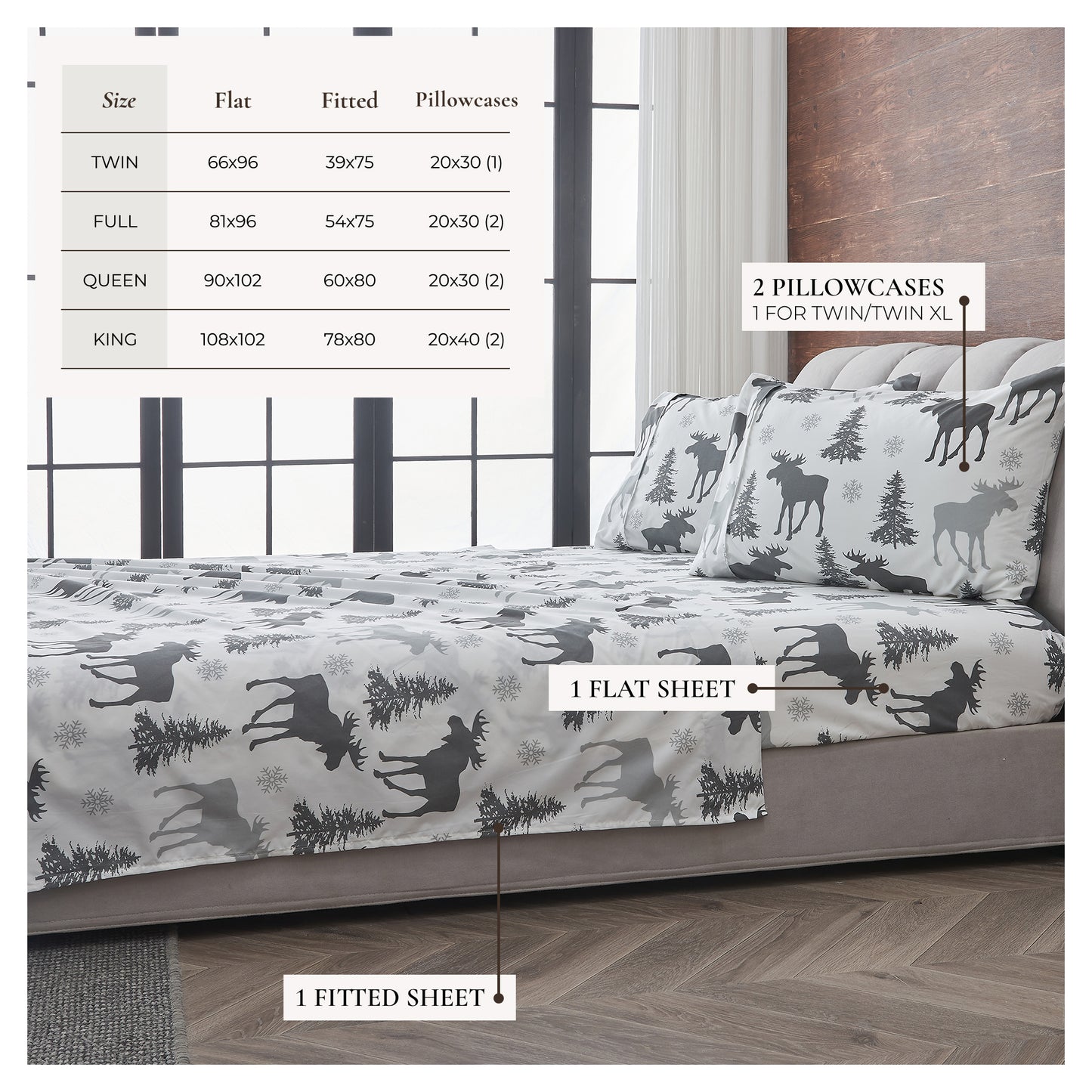 4-Piece Lodge Microfiber Sheet - Mountain Ridge Collection