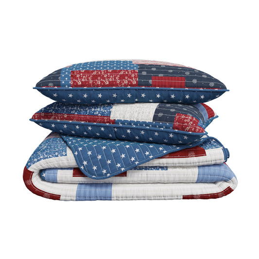 Americana Patchwork Quilt Set - Lowel Collection