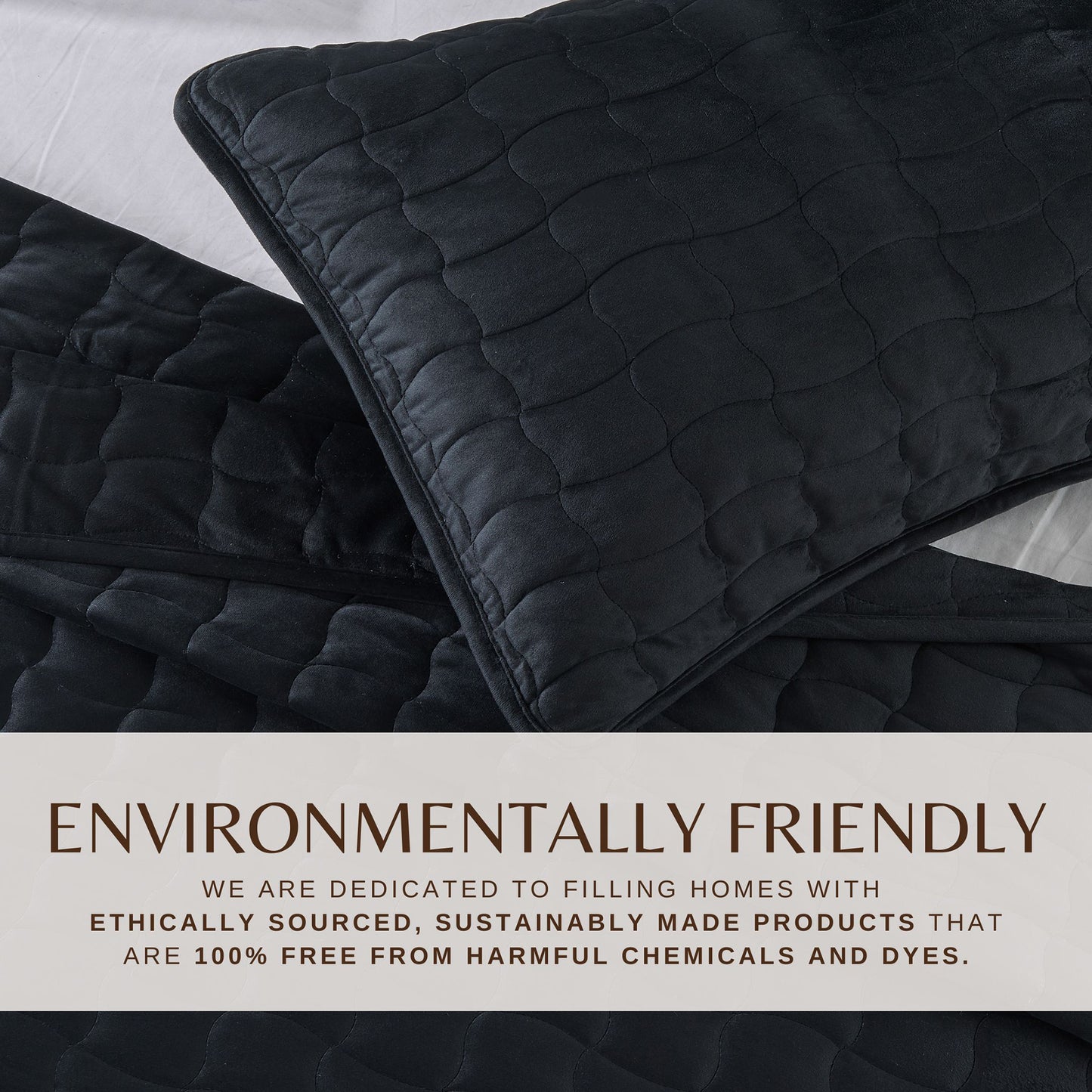 Velvet Box-Stitched Quilt Set - Vivica Collection