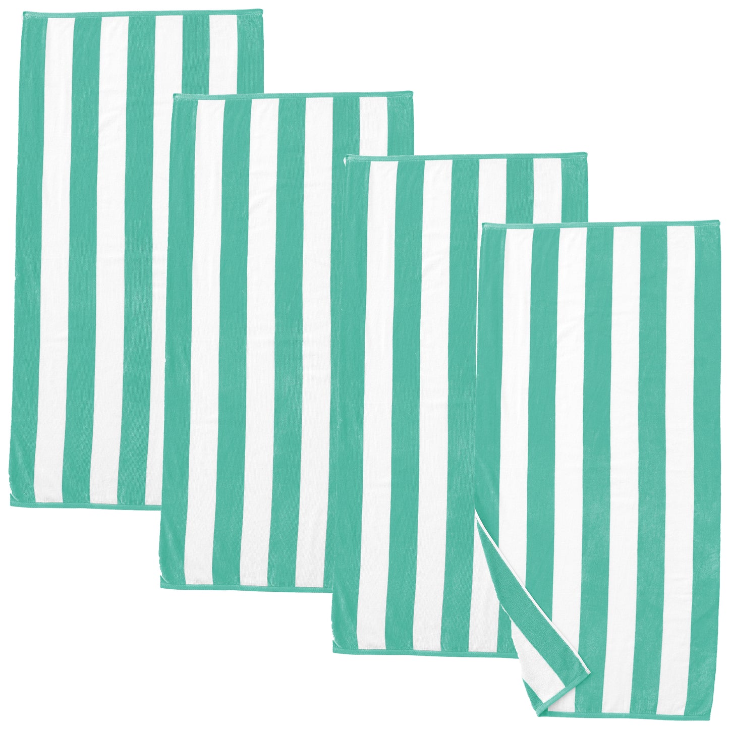 Cotton Velour Cabana Stripe Beach Towel - Novia Collection