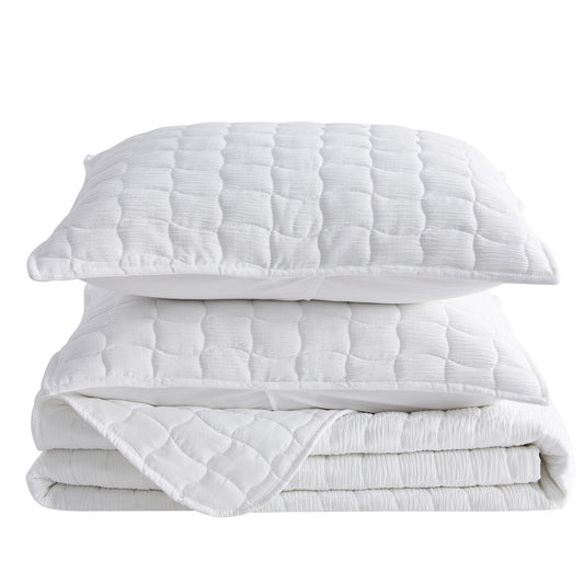 Gauze-Inspired Texture Quilt Set - Wave Stitch Collection