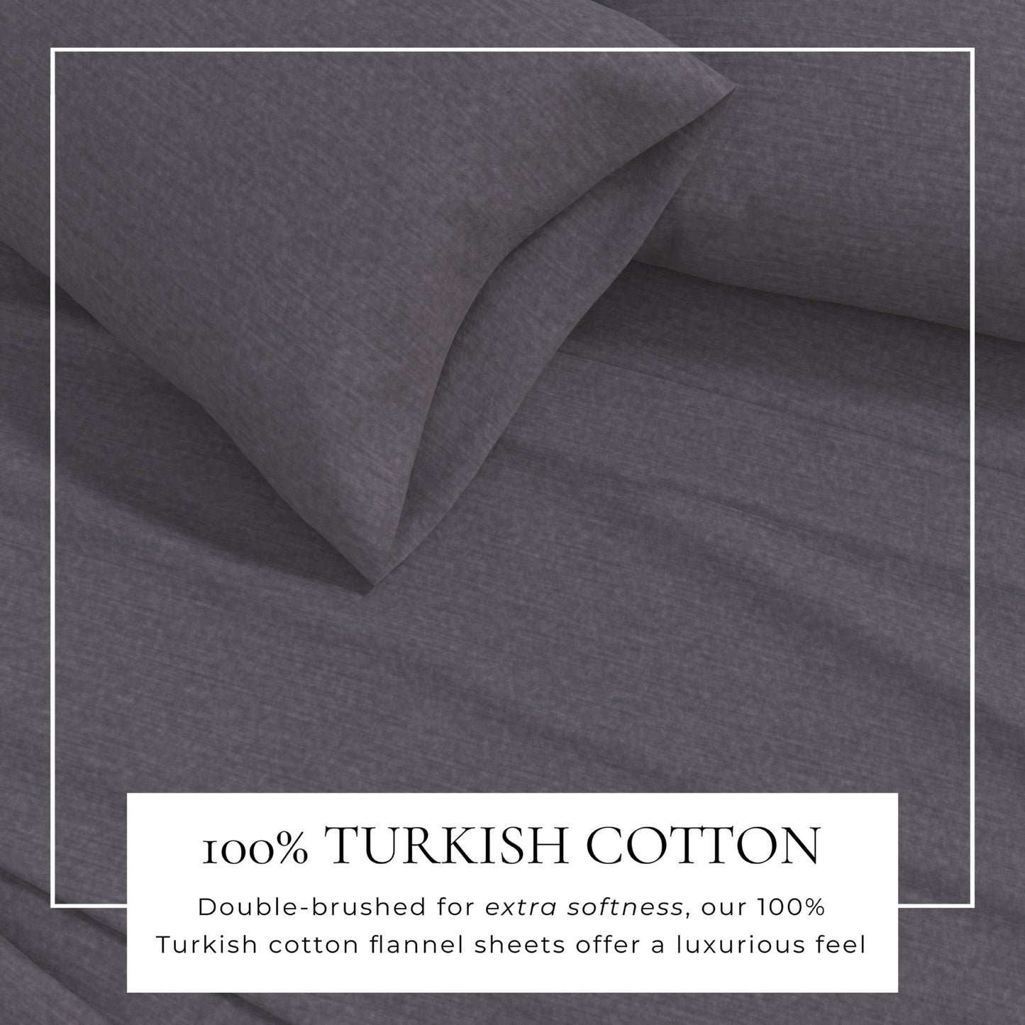 4 Piece Heathered Solid Flannel Sheet Sets - Anders Collection