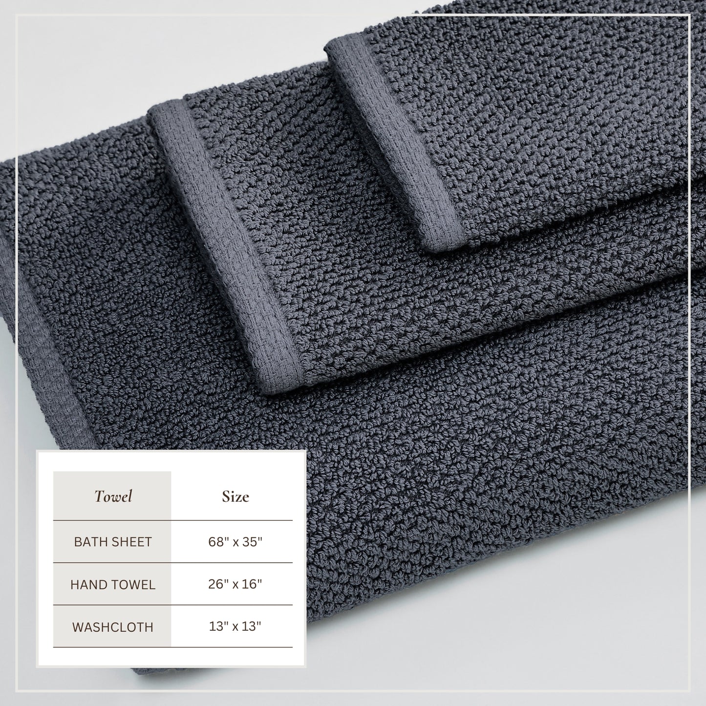 Cotton Textured Bath Towel Set - Acacia Collection