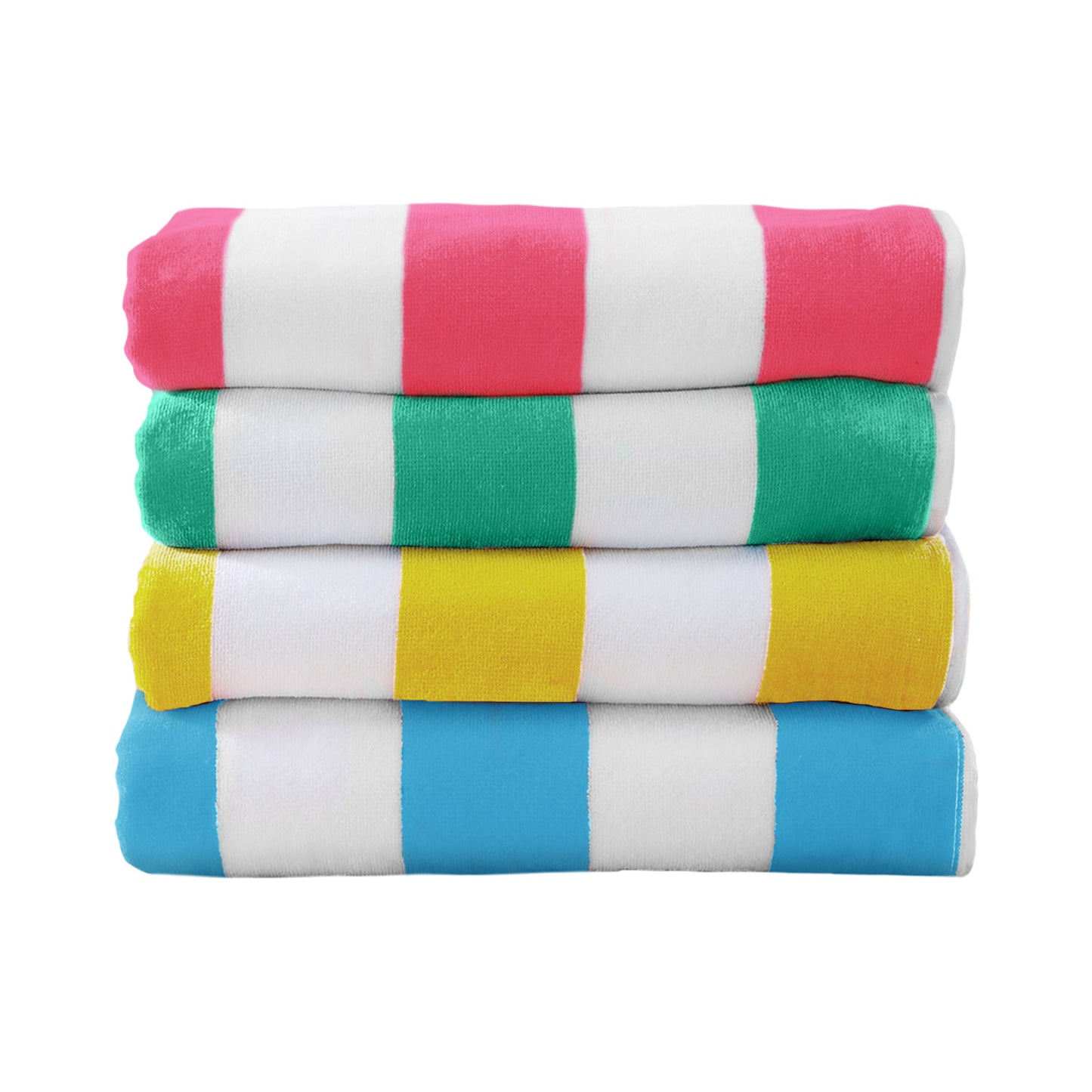 Cotton Velour Cabana Stripe Beach Towel - Novia Collection