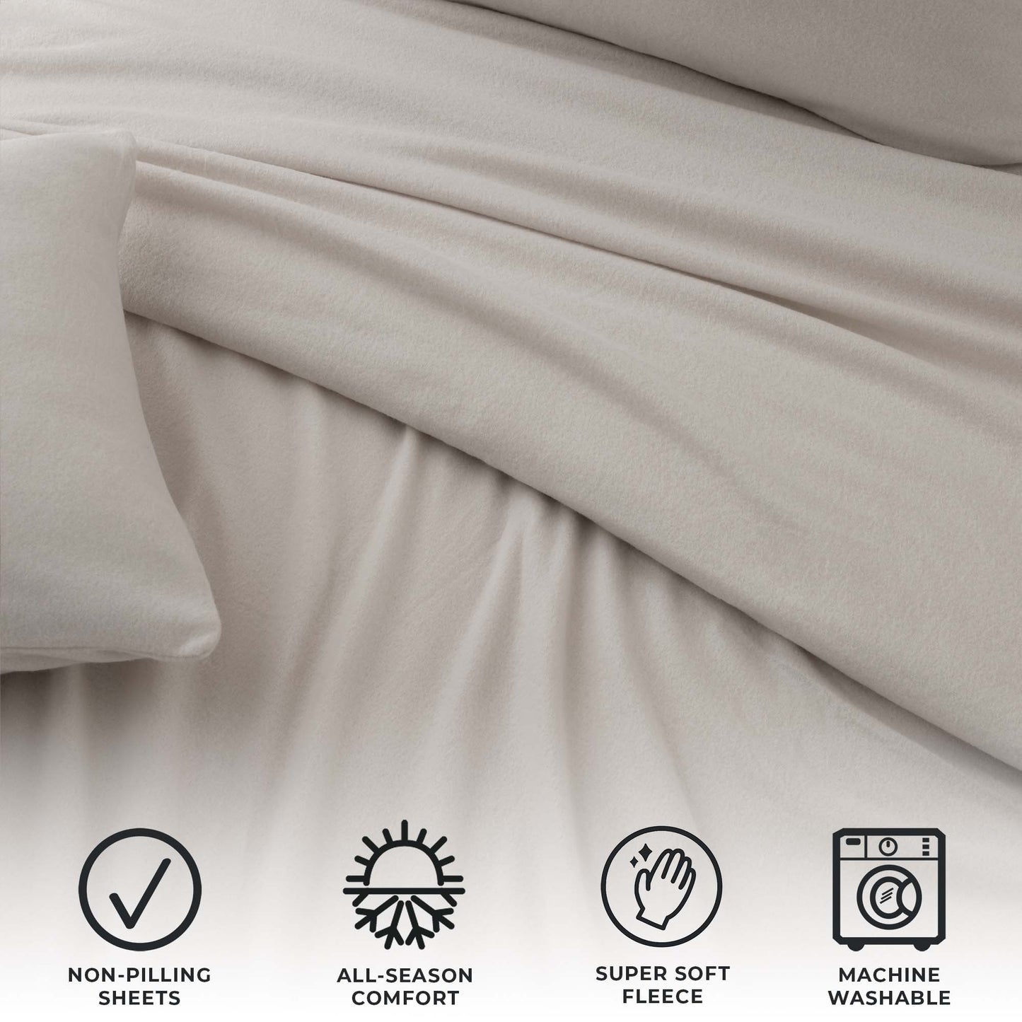 4-Piece Solid Fleece Sheet - Christina Collection