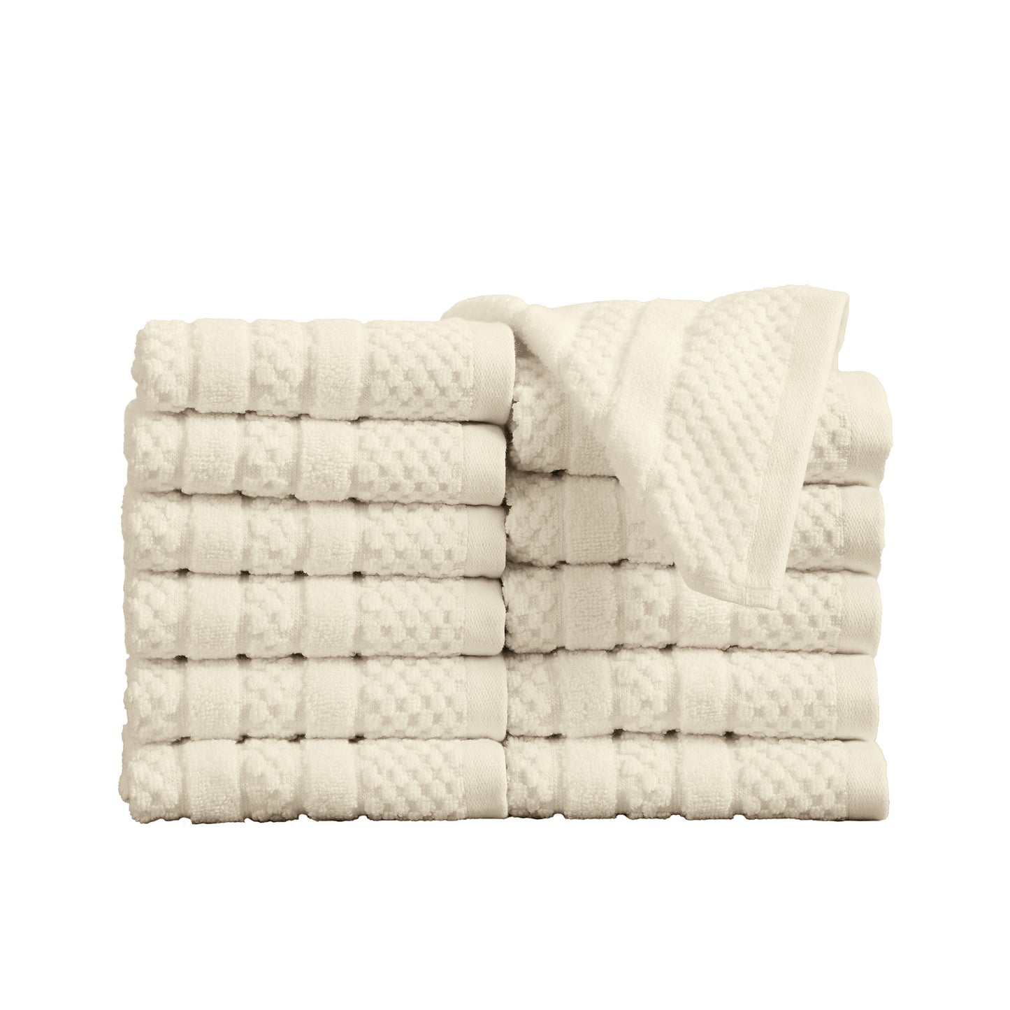 100% Cotton Checkered Jacquard Bath Towel Set - Giuliana Collection