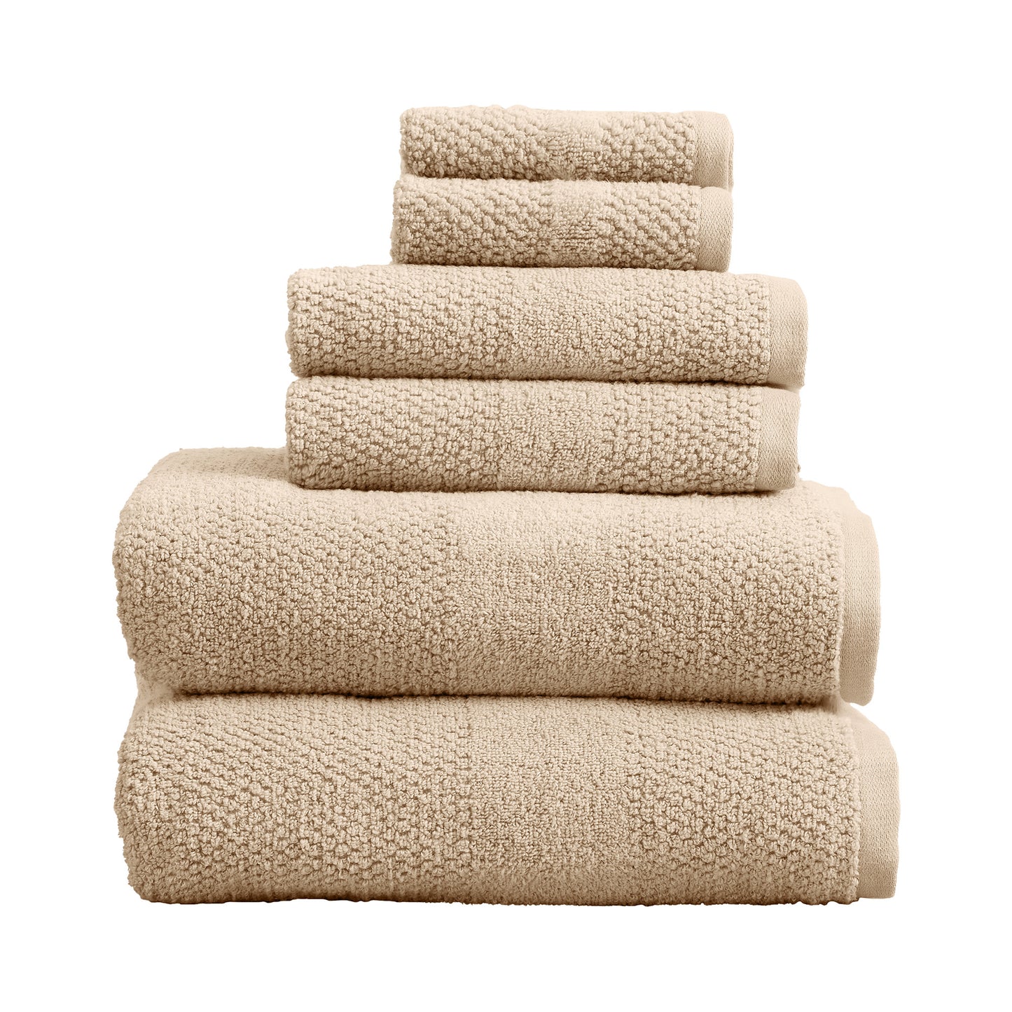 100% Cotton Woven Texture Bath Towel Set - Marbella Collection