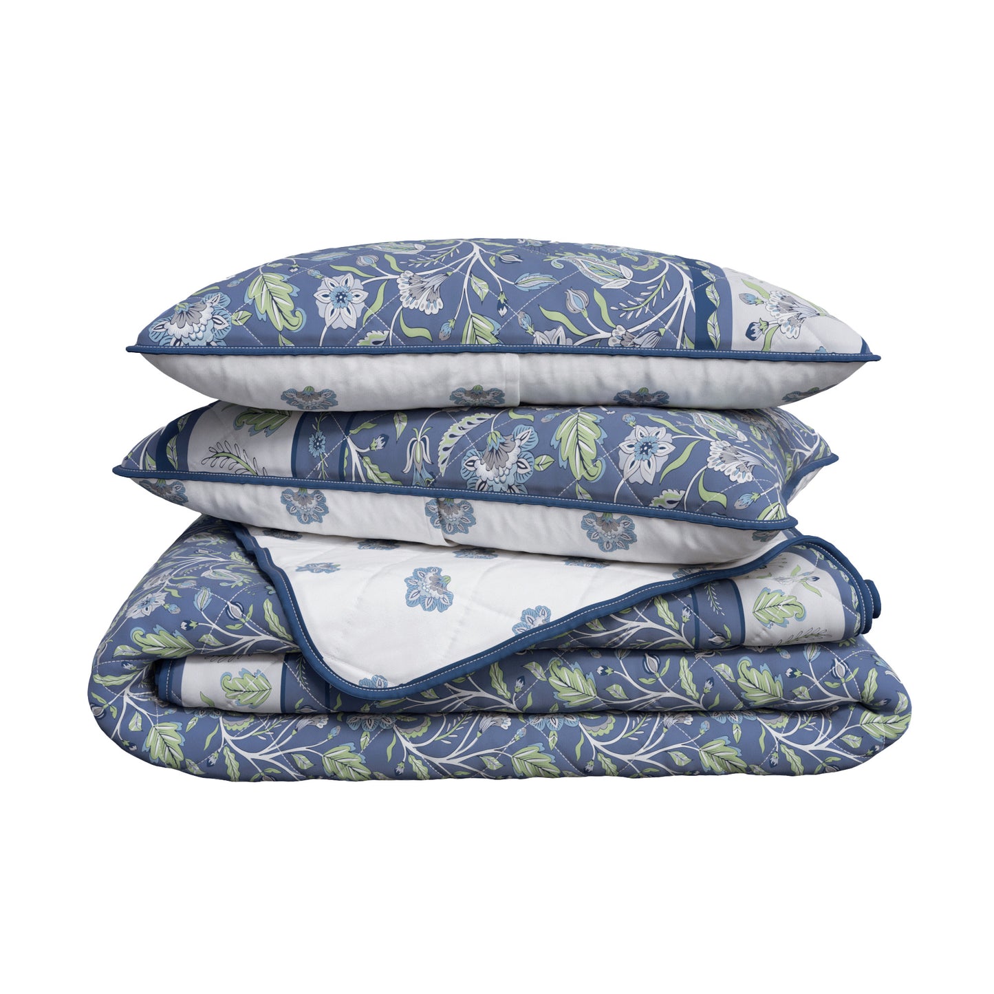Floral Boho Printed Cotton Quilt Set - Indira Collection