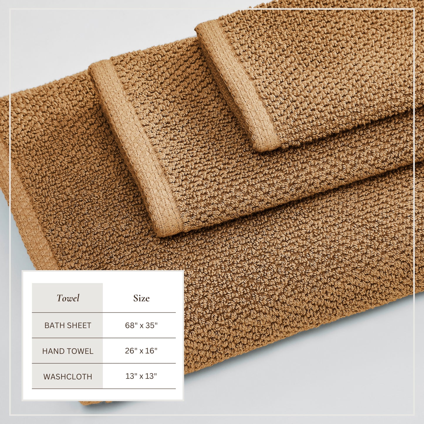 Cotton Textured Bath Towel Set - Acacia Collection
