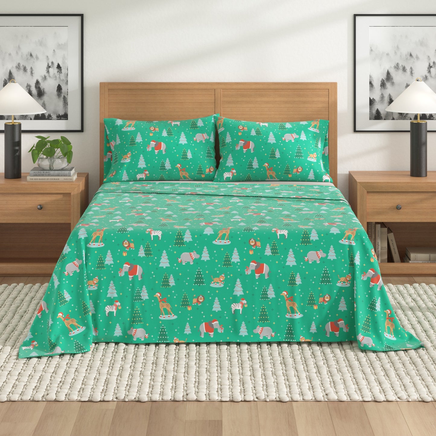 4-Piece Turkish Cotton Christmas Flannel Sheet - Whittaker Collection