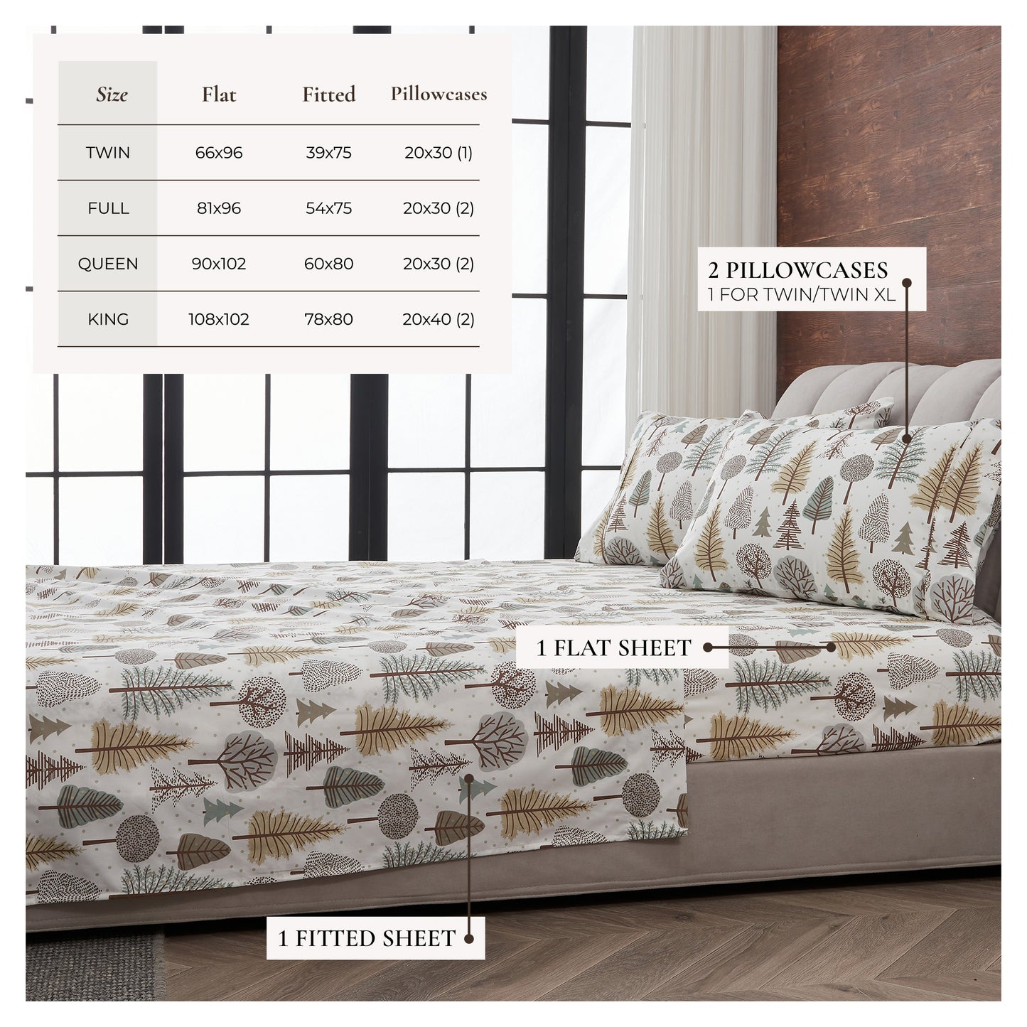 4-Piece Lodge Microfiber Sheet - Mountain Ridge Collection