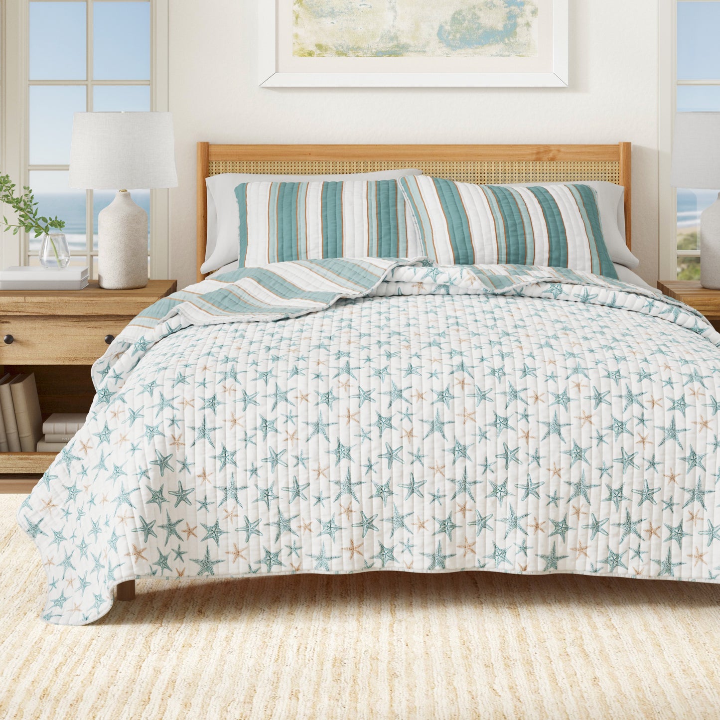 Montauk Stripe Coastal Quit Set