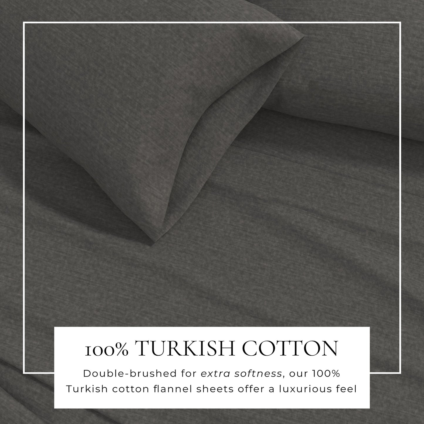 4 Piece Heathered Solid Flannel Sheet Sets - Anders Collection