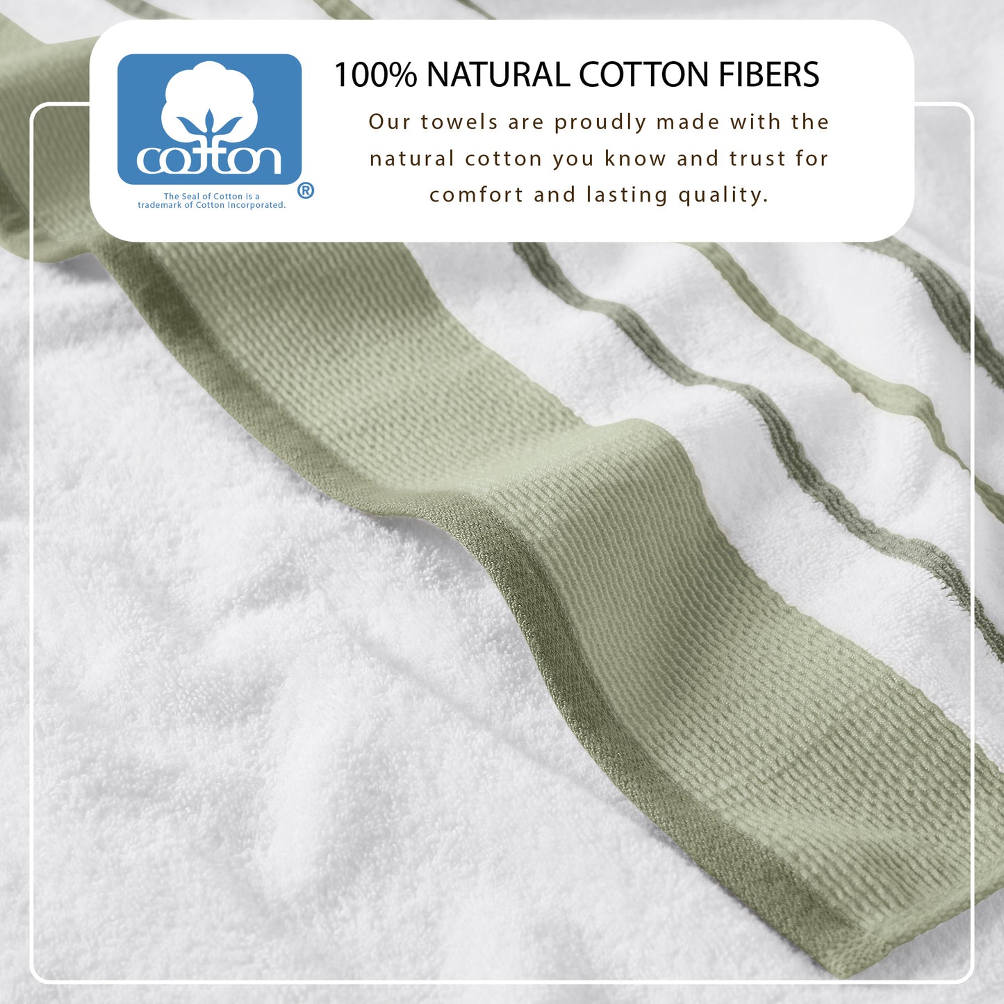 Decorative Cotton Stripe Bath Towel Set - Noelle Collection