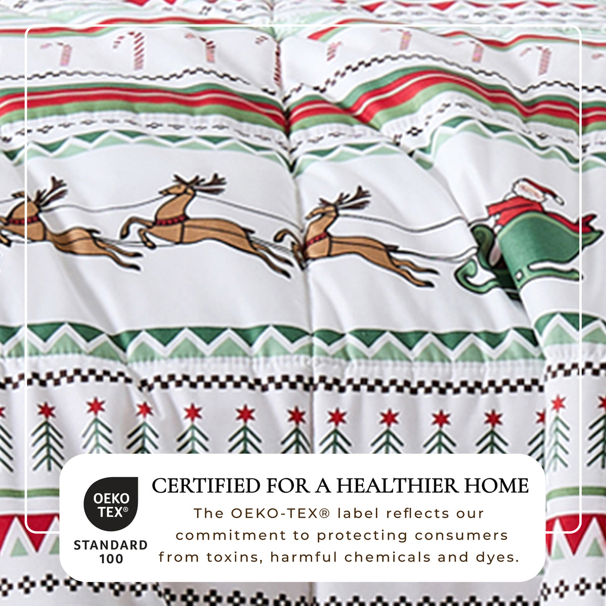 Reversible Christmas Comforter and Sham Set - Holiday / Lodge Odette Collection