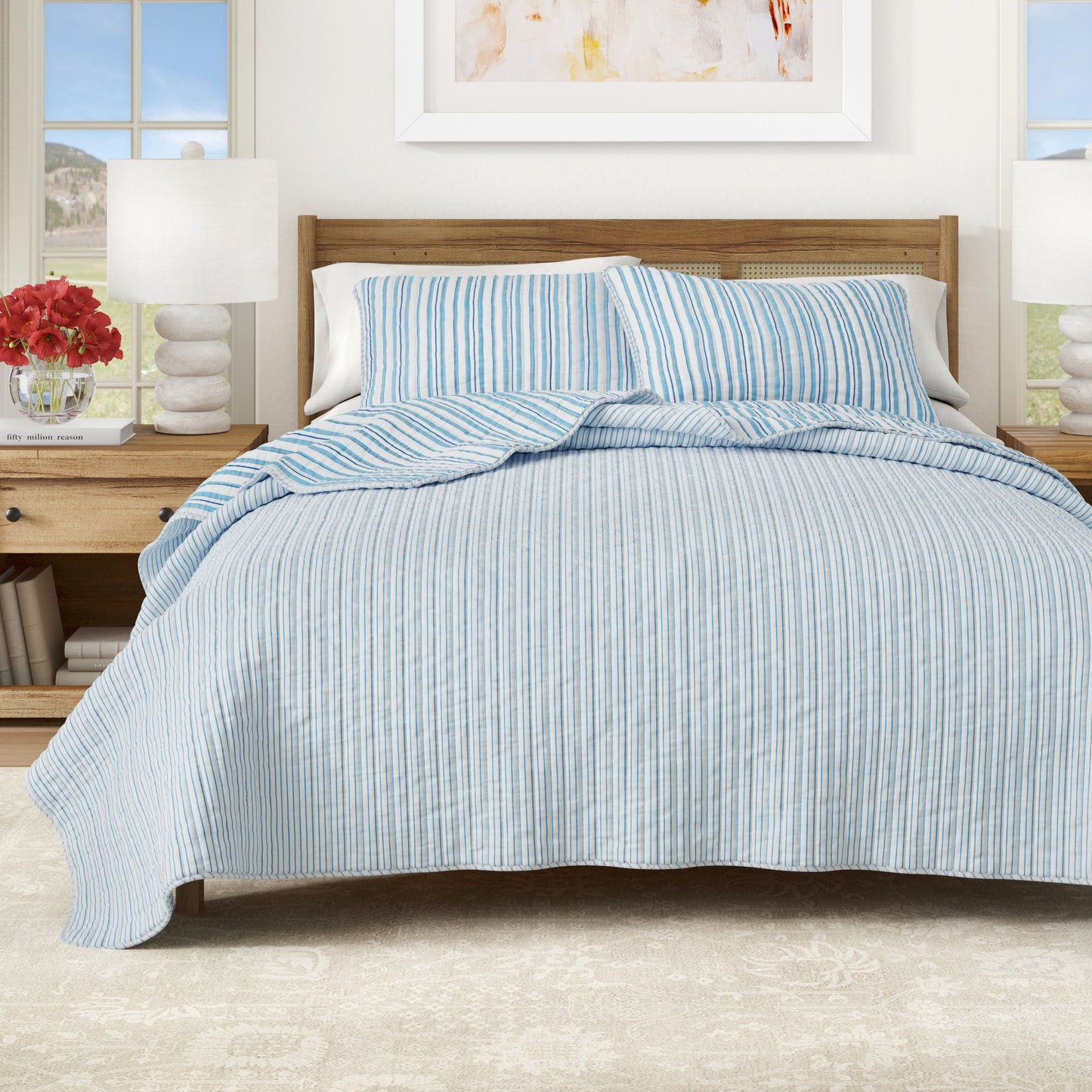 Watercolor Stripe Quilt Set