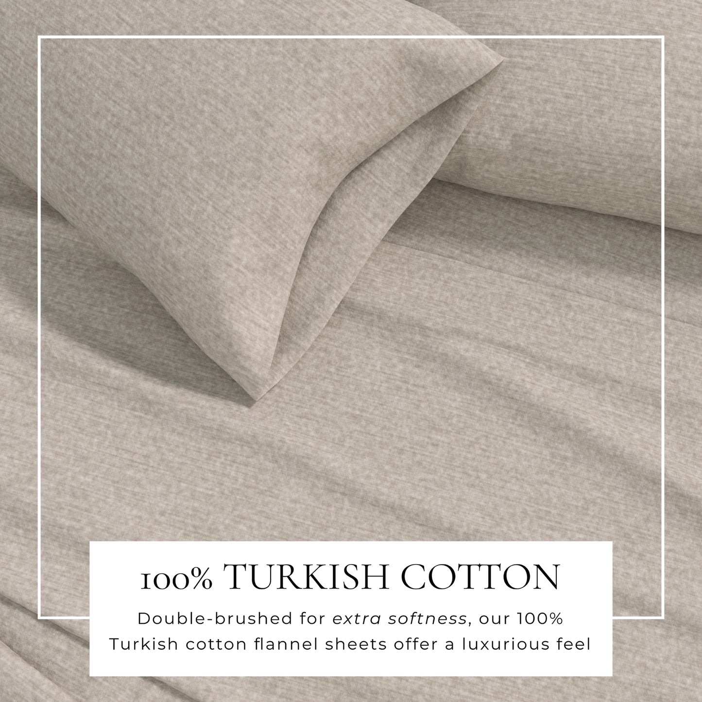 4 Piece Heathered Solid Flannel Sheet Sets - Anders Collection