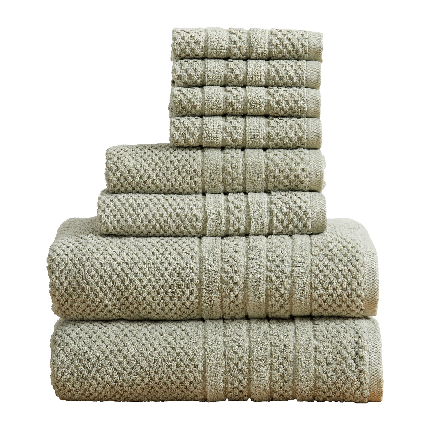 100% Cotton Checkered Jacquard Bath Towel Set - Giuliana Collection