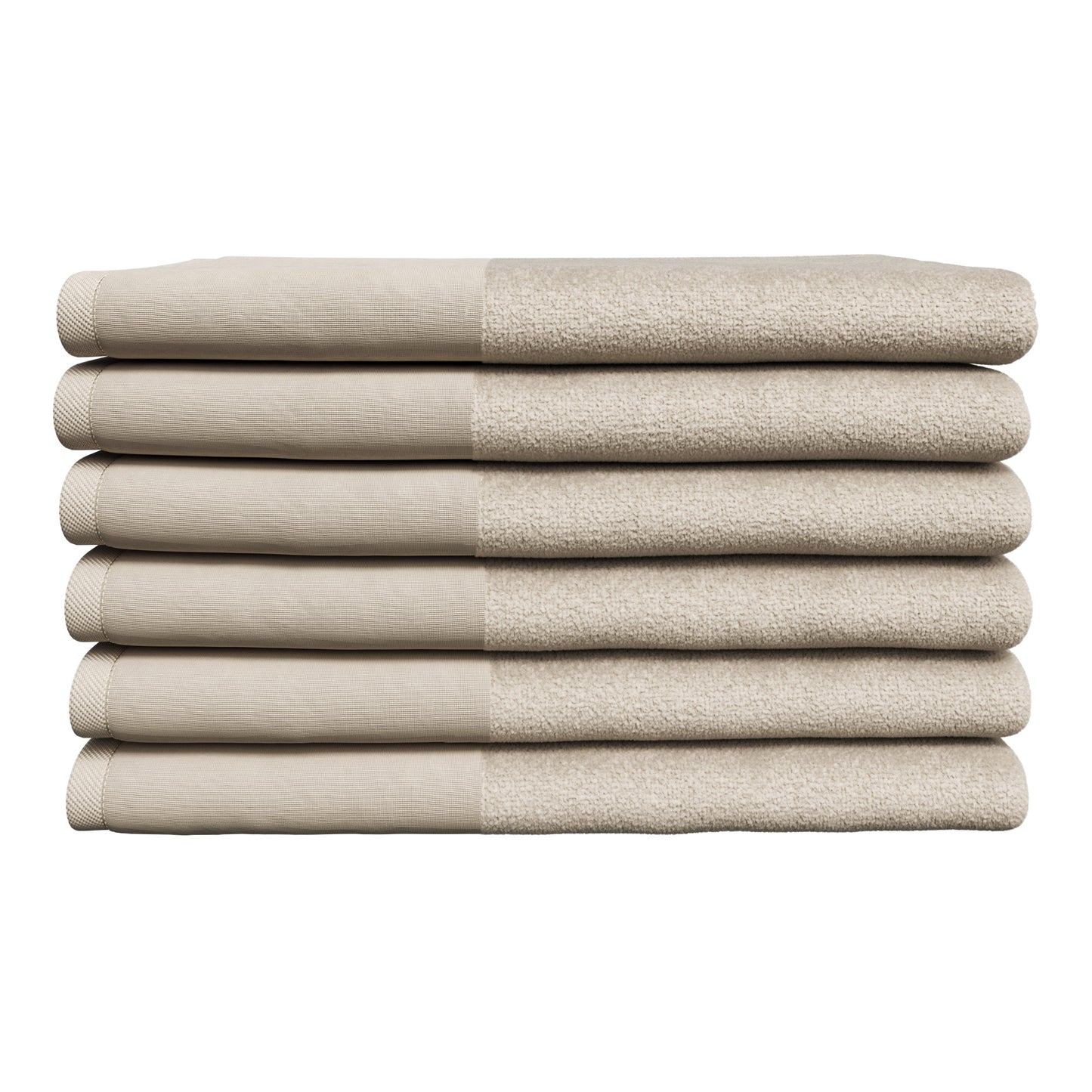 Cotton Linen-Like Border 6-Piece Towel Set - Priya Collection