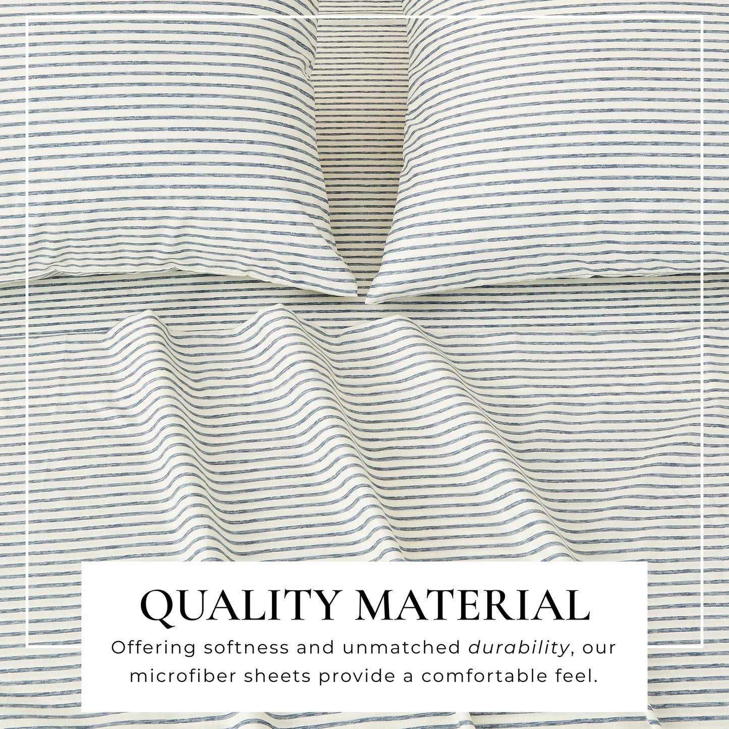 Striped Microfiber Sheet Set - Evette Collection