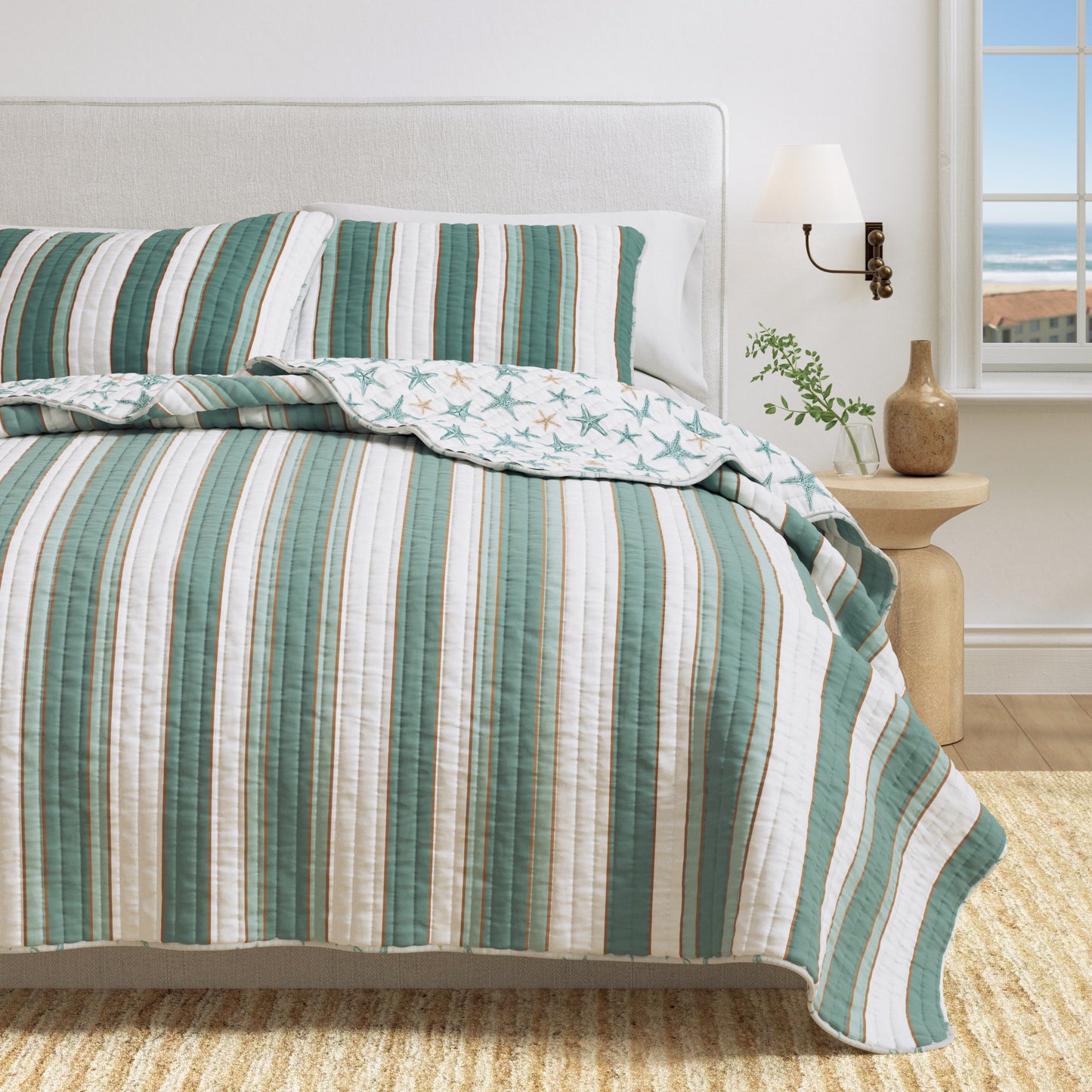 Montauk Stripe Coastal Quit Set