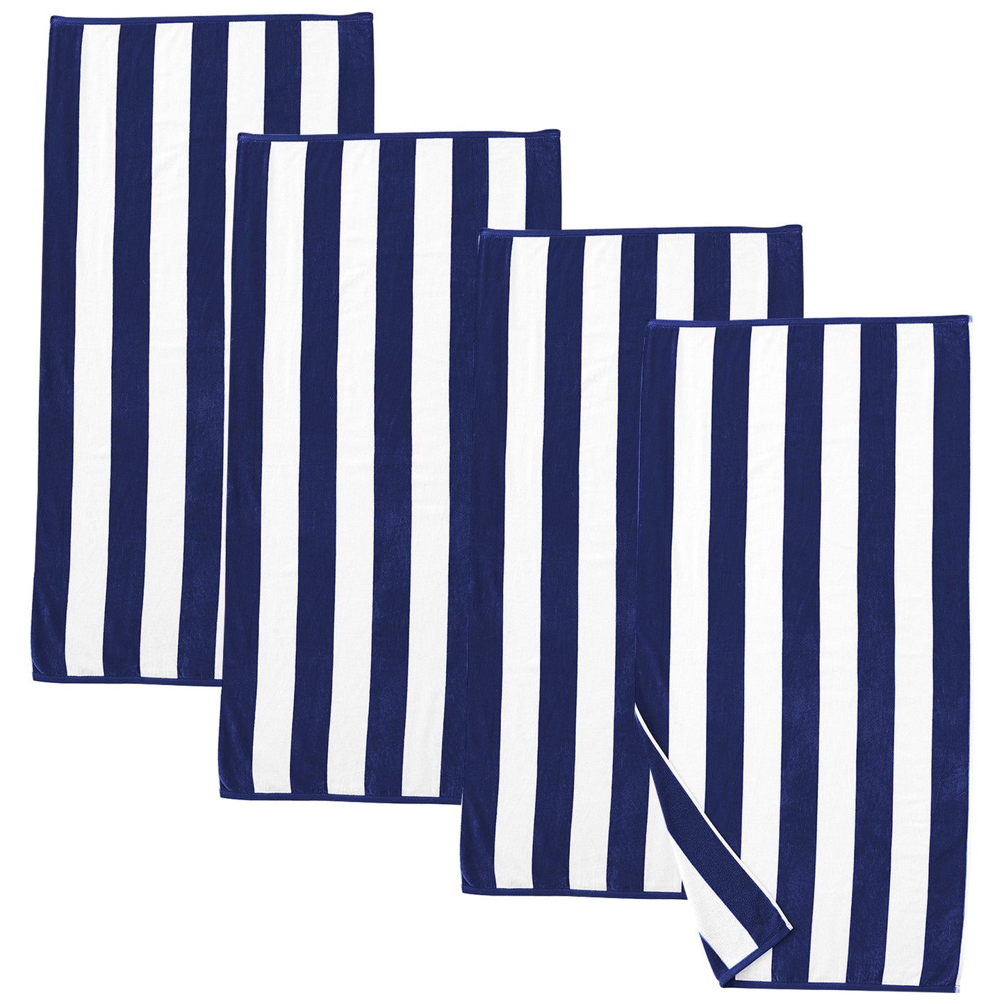 Cotton Velour Cabana Stripe Beach Towel - Novia Collection