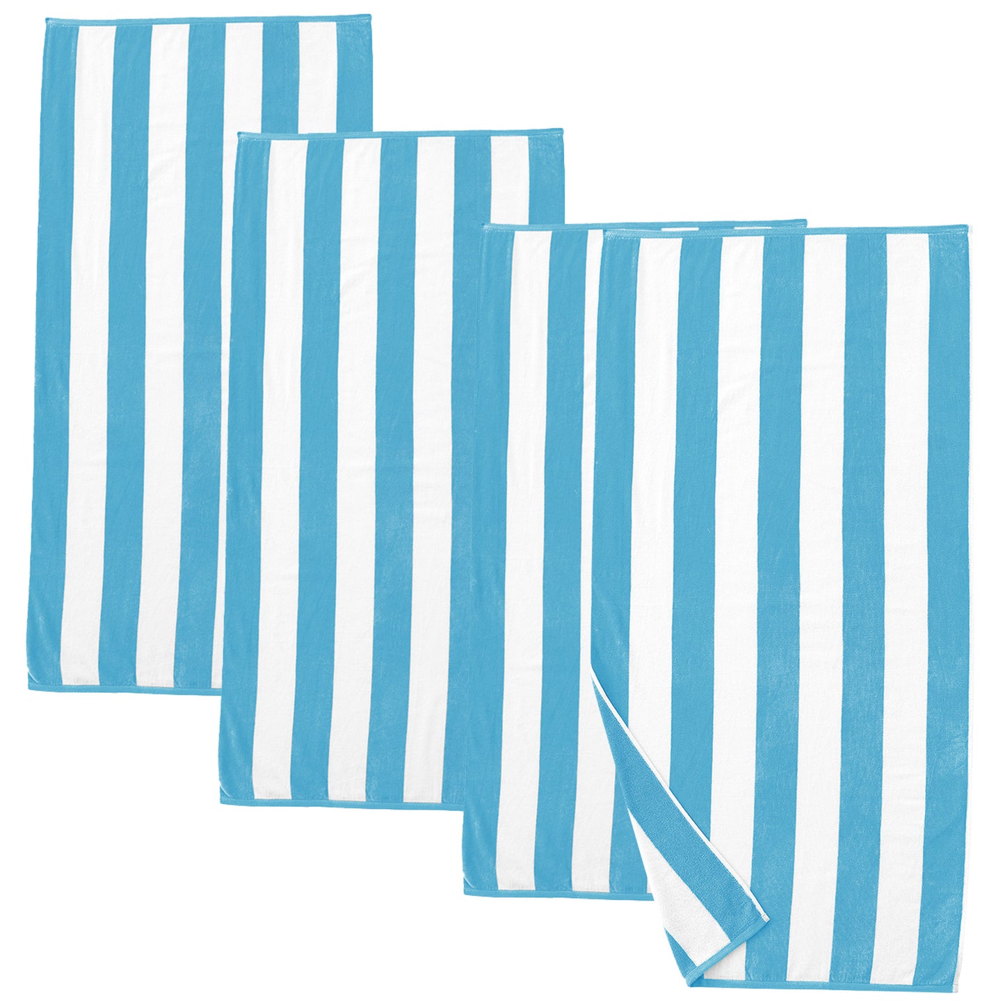 Cotton Velour Cabana Stripe Beach Towel - Novia Collection