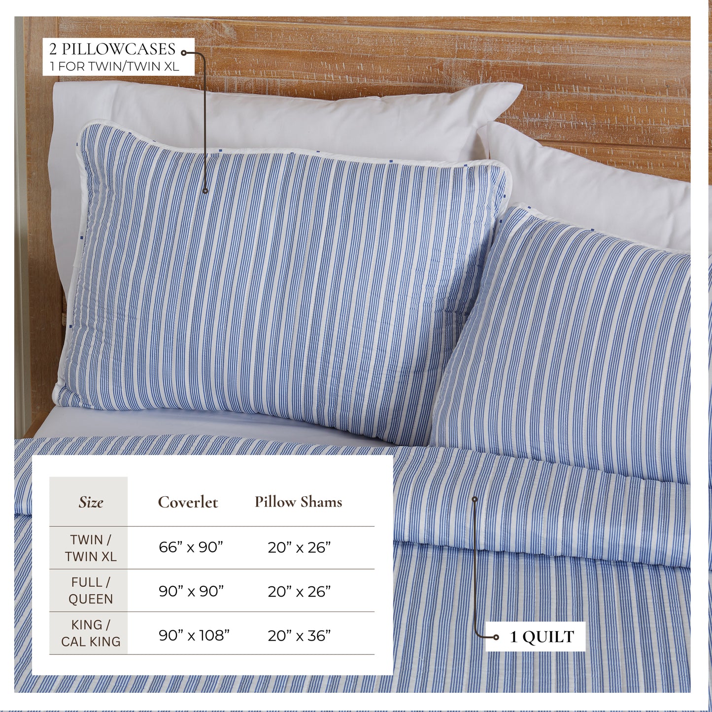3-Piece Stripe Quilt - Marcie Collection