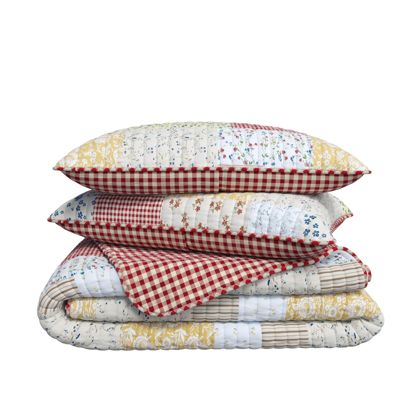 Cottage Floral Patchwork Quilt Set - Cottage Floral Patchwork Collection