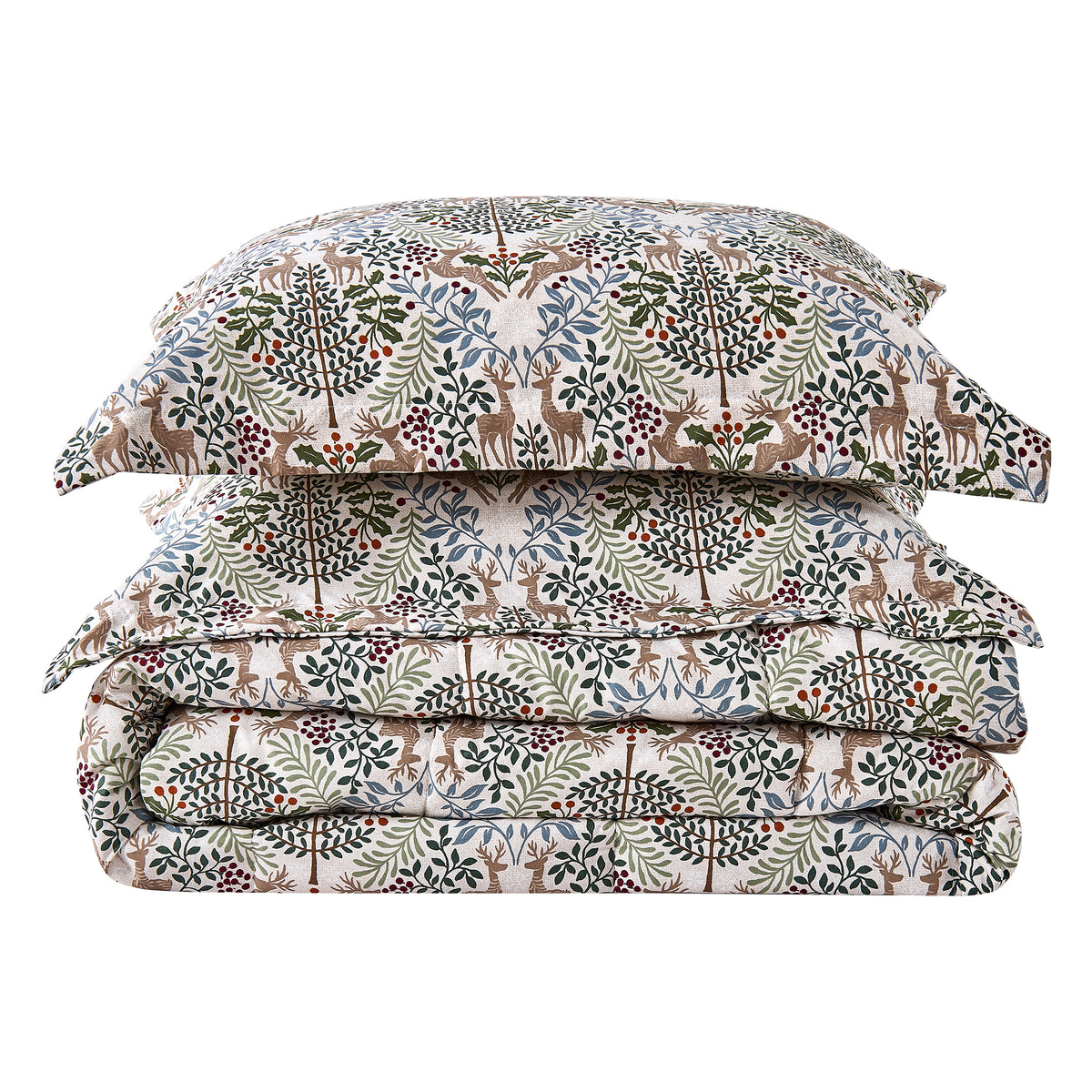 Reversible Christmas Comforter and Sham Set - Holiday / Lodge Odette Collection