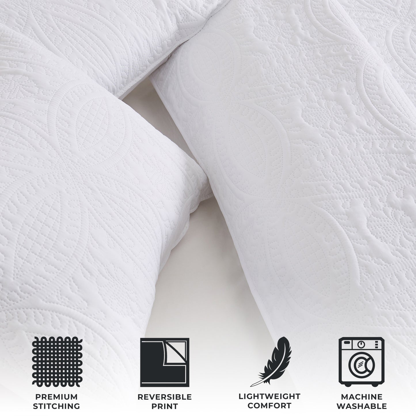 3-Piece Oversized Medallion Quilt Set - Clara Collection