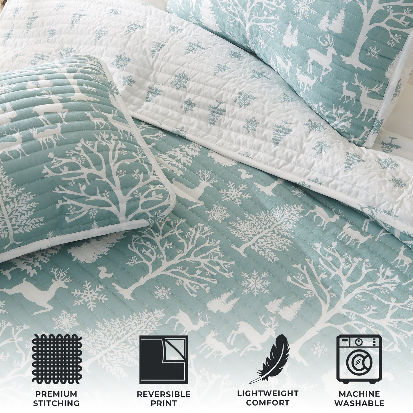 3 Piece Lodge Woods Quilt - Winter Solstice Collection