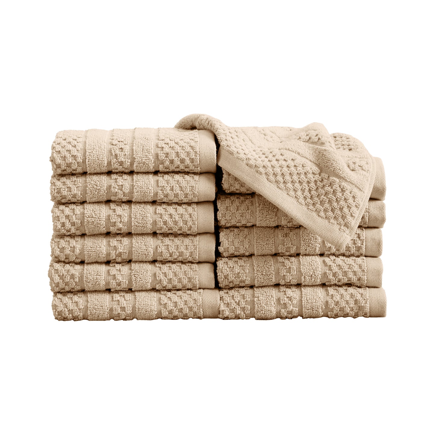 100% Cotton Checkered Jacquard Bath Towel Set - Giuliana Collection