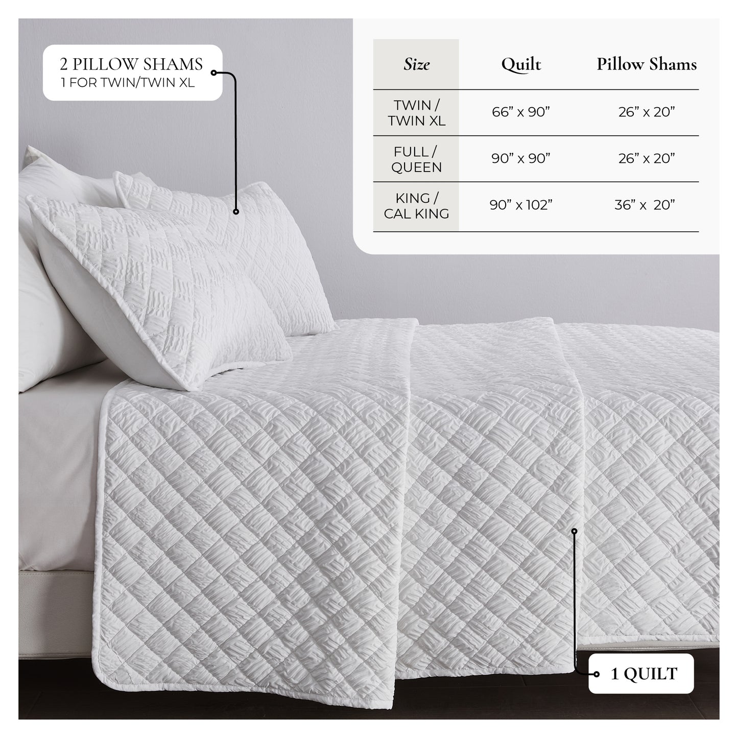 Diamond Embossed Quilt Set - Diamond Microsculpt Collection