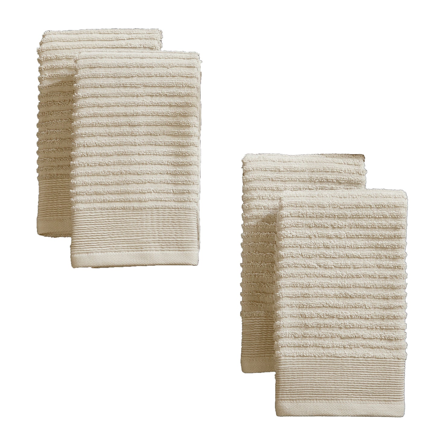 4 Pack Ribbed Hand Towels - Rori Collection