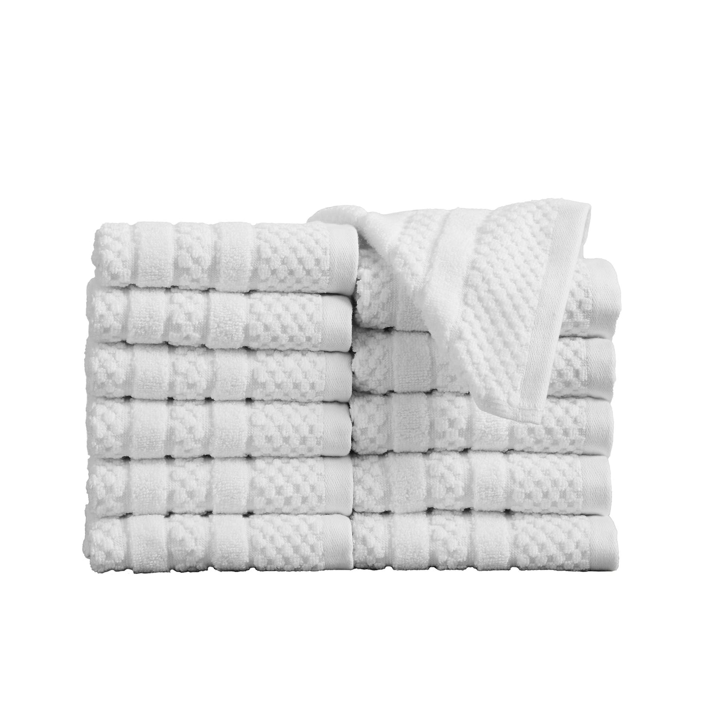 100% Cotton Checkered Jacquard Bath Towel Set - Giuliana Collection