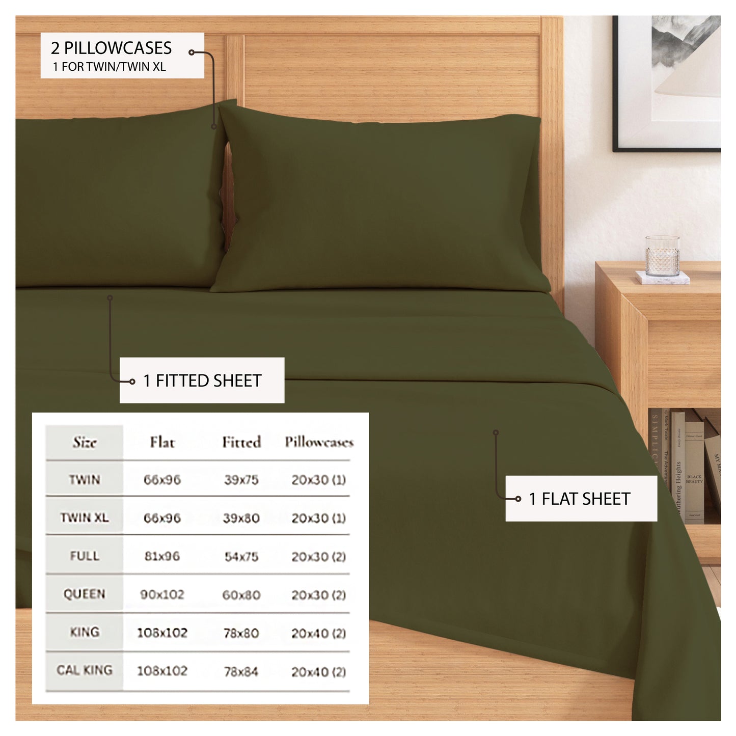 4-Piece Cotton Solid Flannel Sheet - Nordic Collection