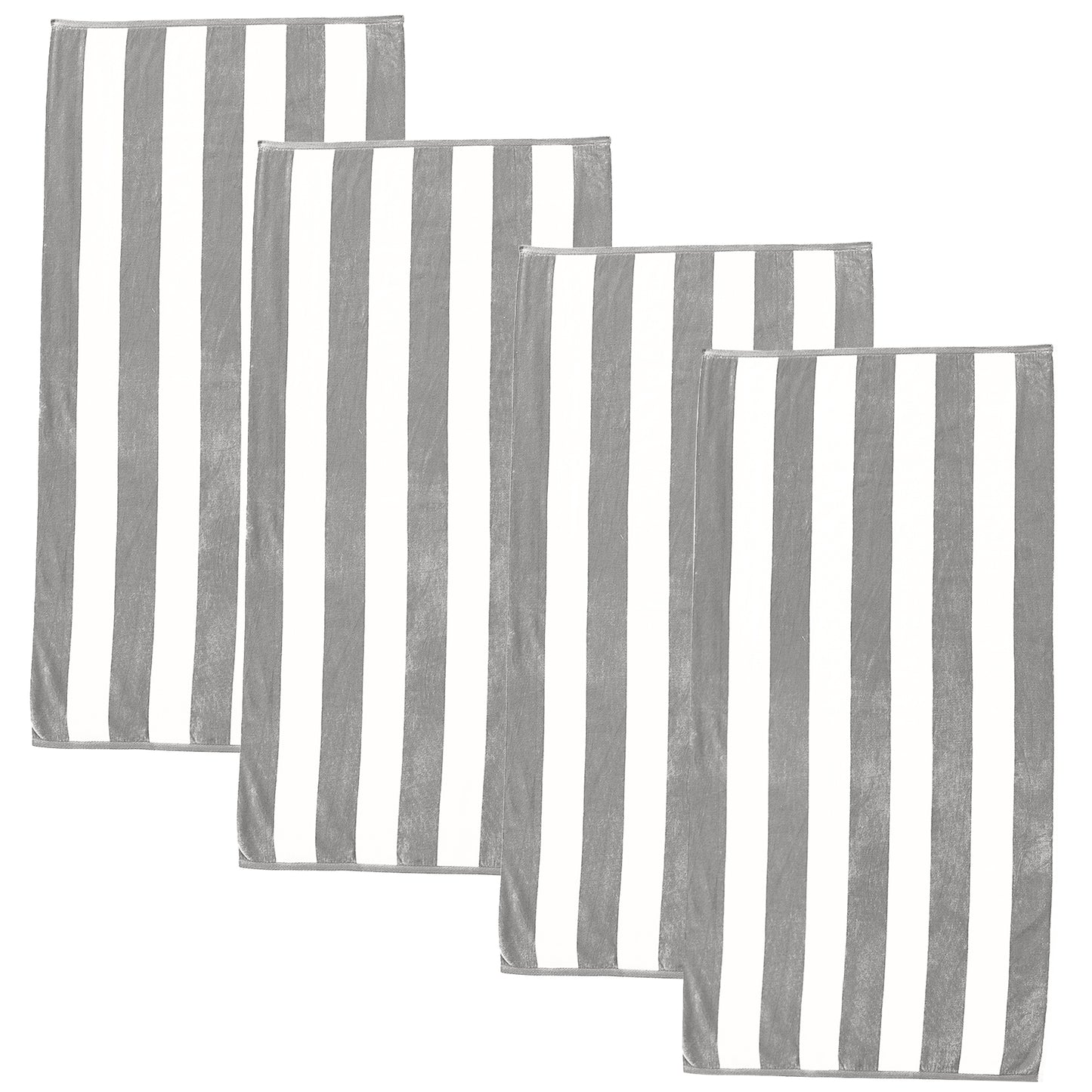 Cotton Velour Cabana Stripe Beach Towel - Novia Collection
