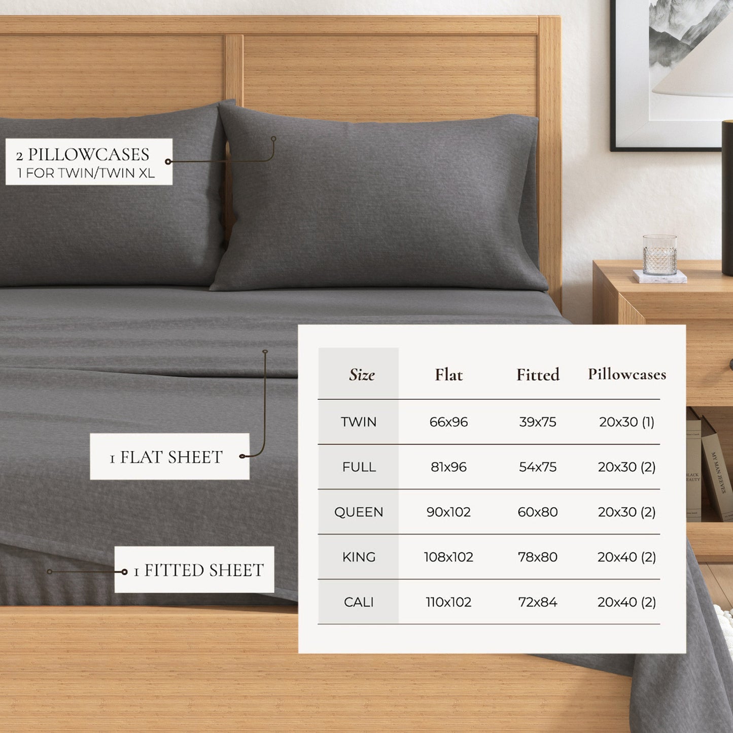 4 Piece Heathered Solid Flannel Sheet Sets - Anders Collection