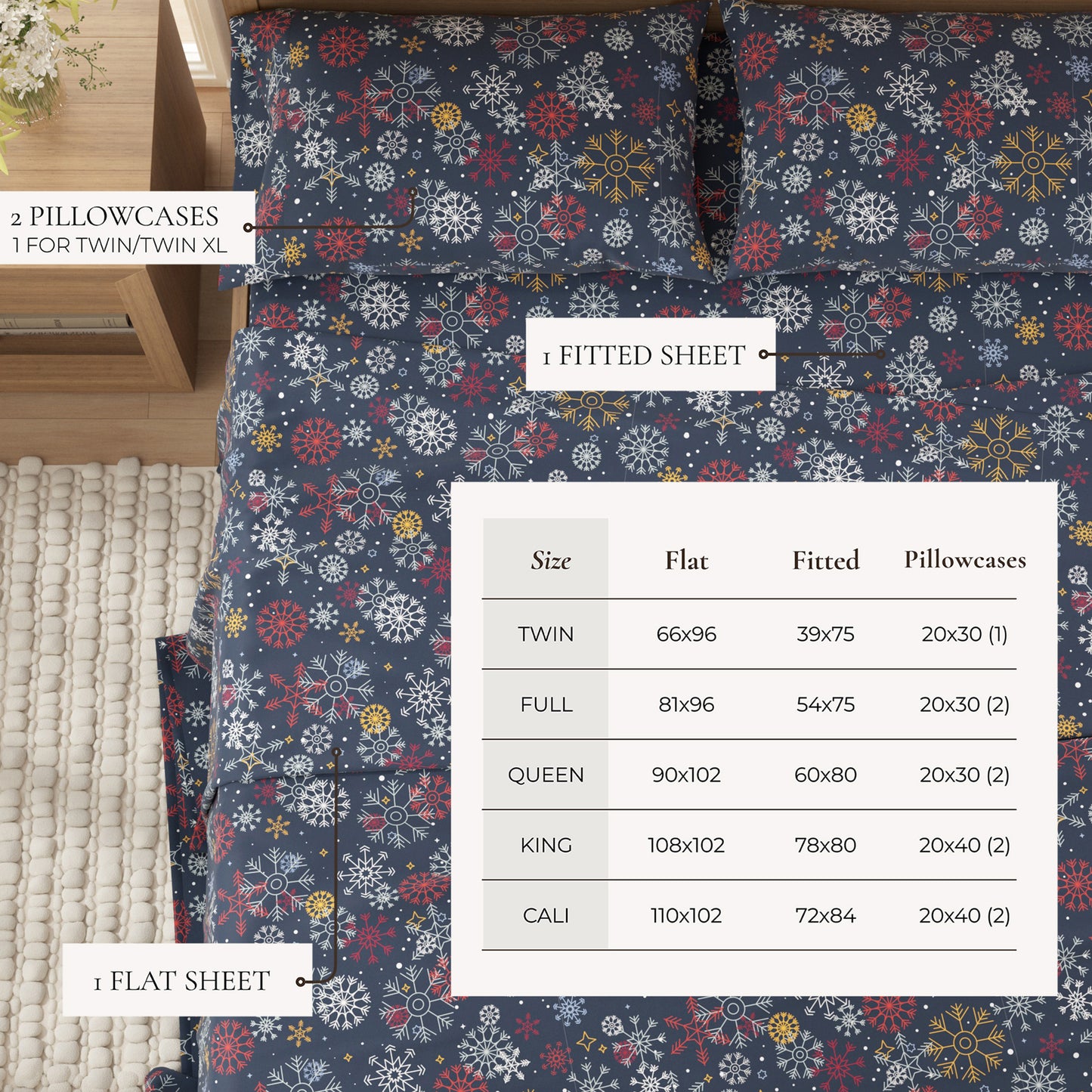 4-Piece Turkish Cotton Flannel Sheet - Lakeview Collection