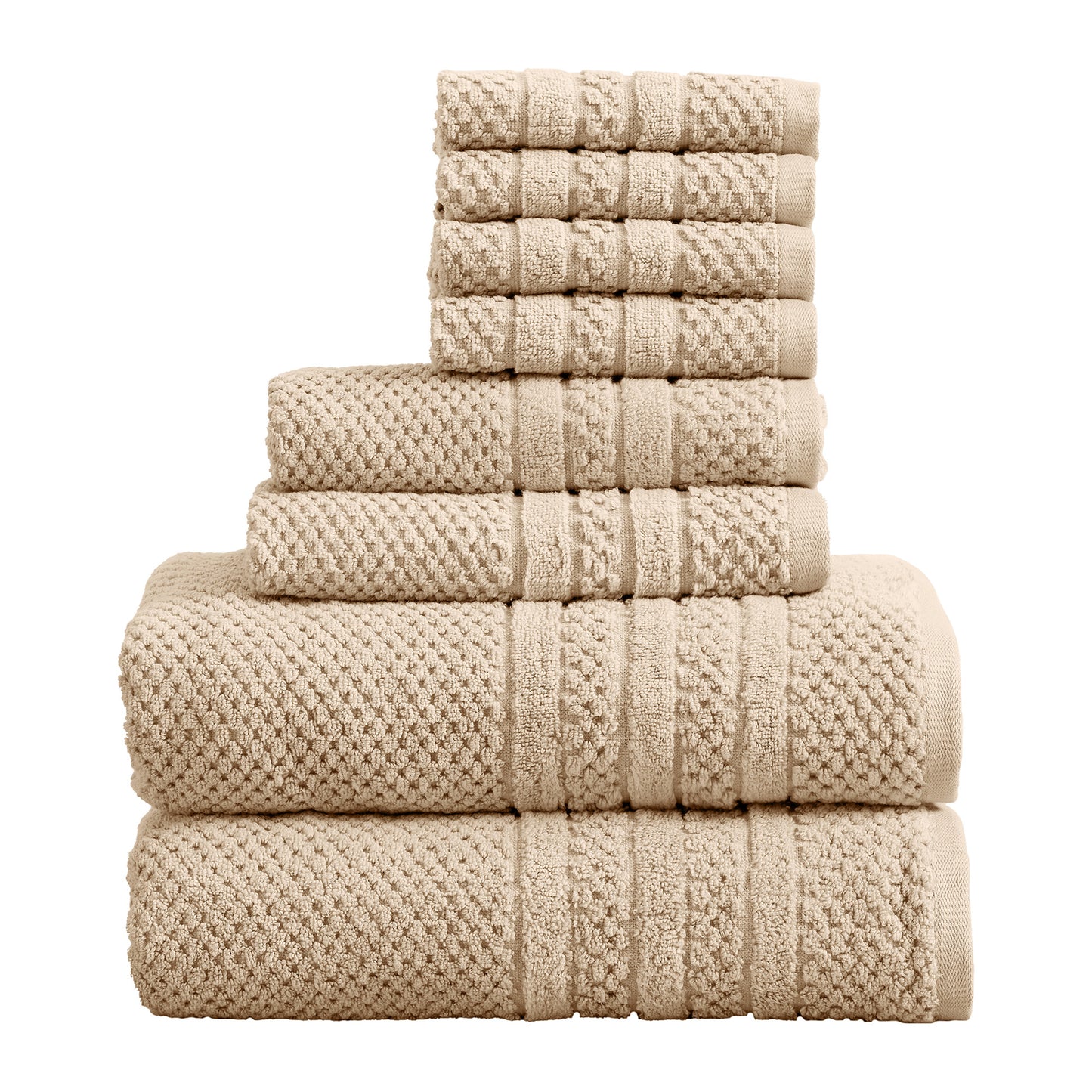 100% Cotton Checkered Jacquard Bath Towel Set - Giuliana Collection
