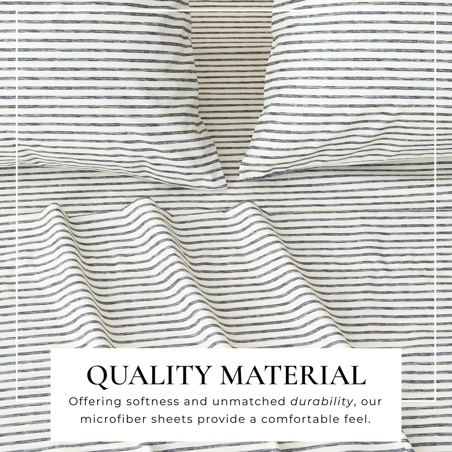 Striped Microfiber Sheet Set - Evette Collection