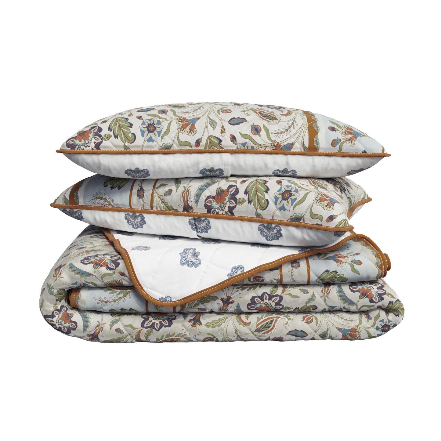 Floral Boho Printed Cotton Quilt Set - Indira Collection