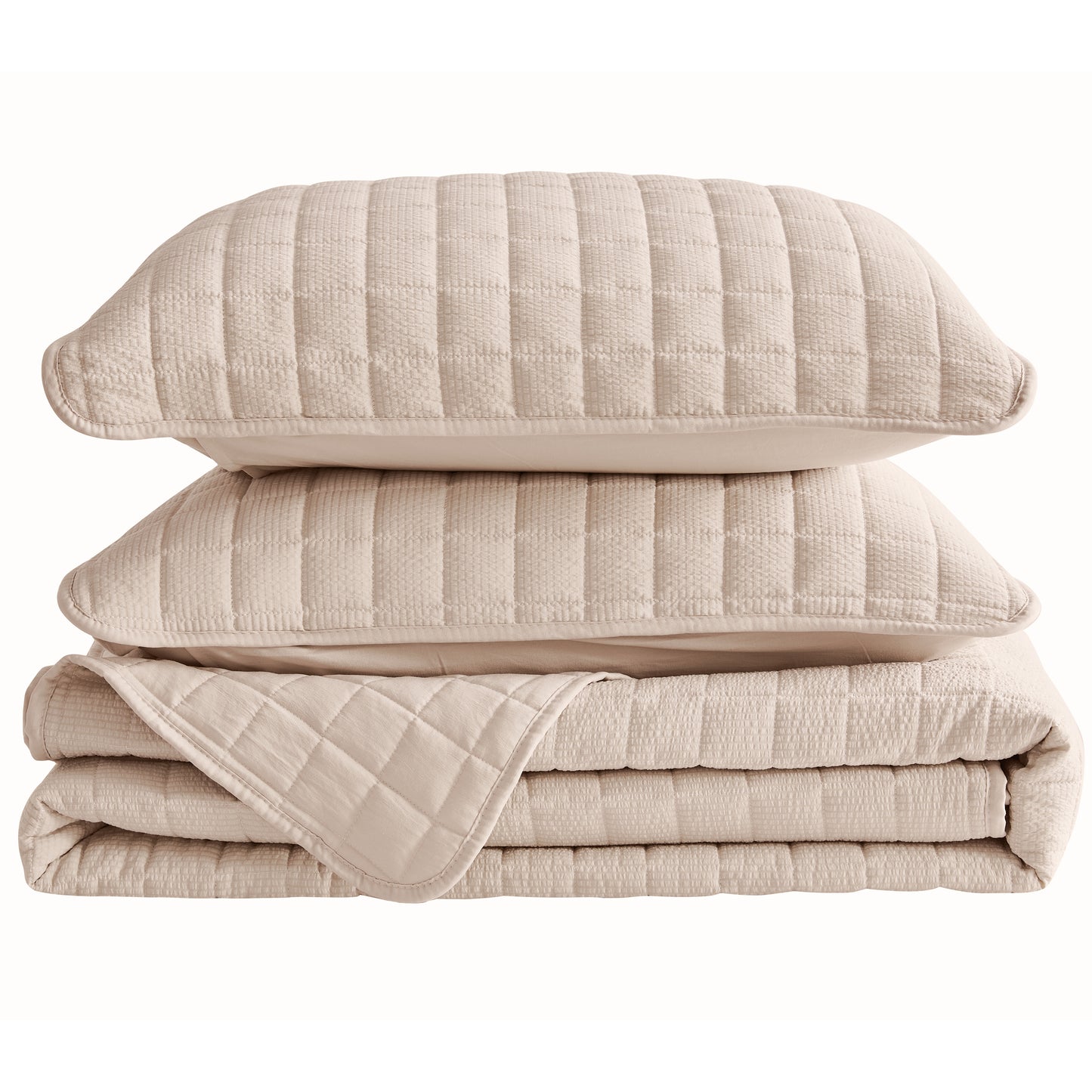 Box-Stitched Seersucker Quilt Set - Seersucker Collection