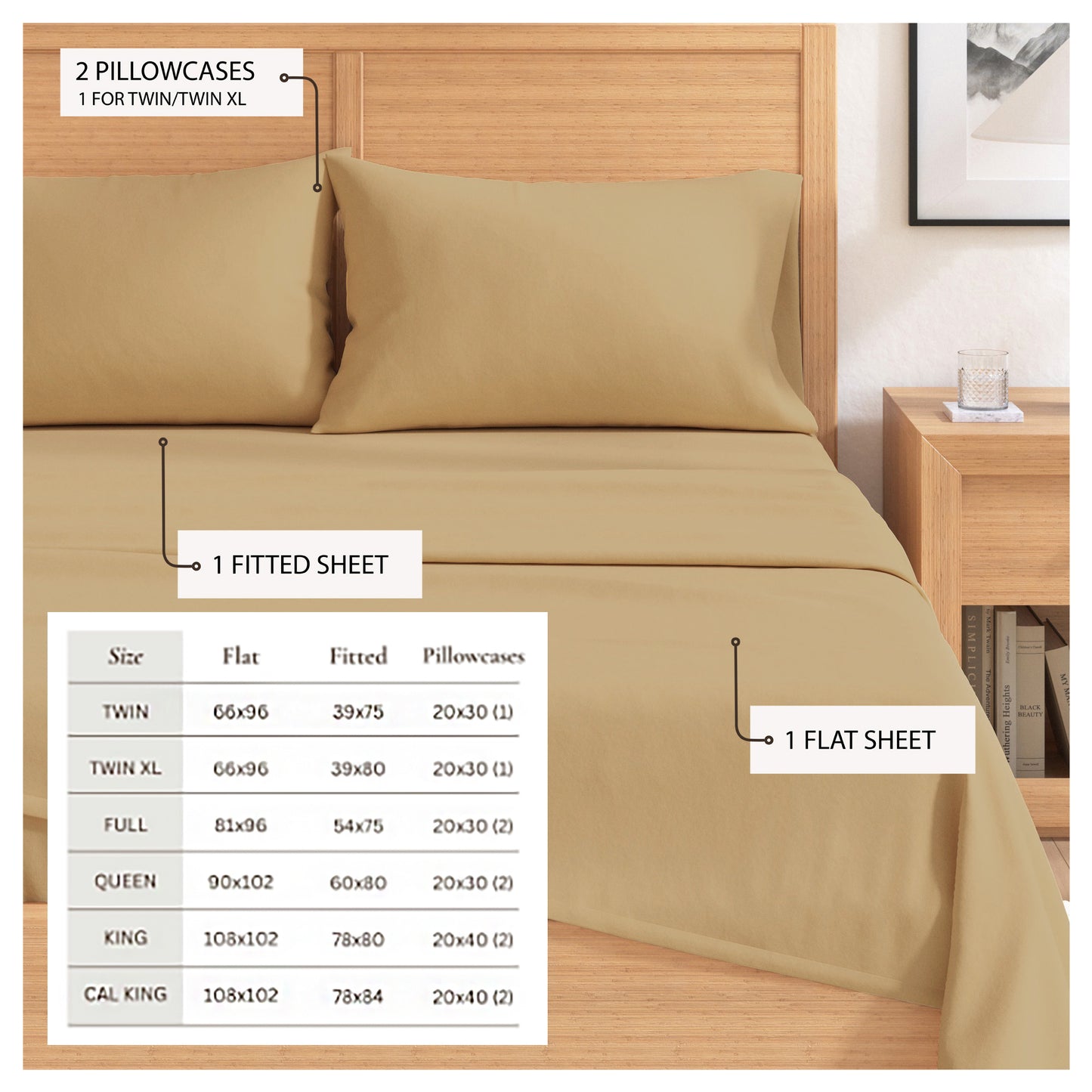 4-Piece Cotton Solid Flannel Sheet - Nordic Collection