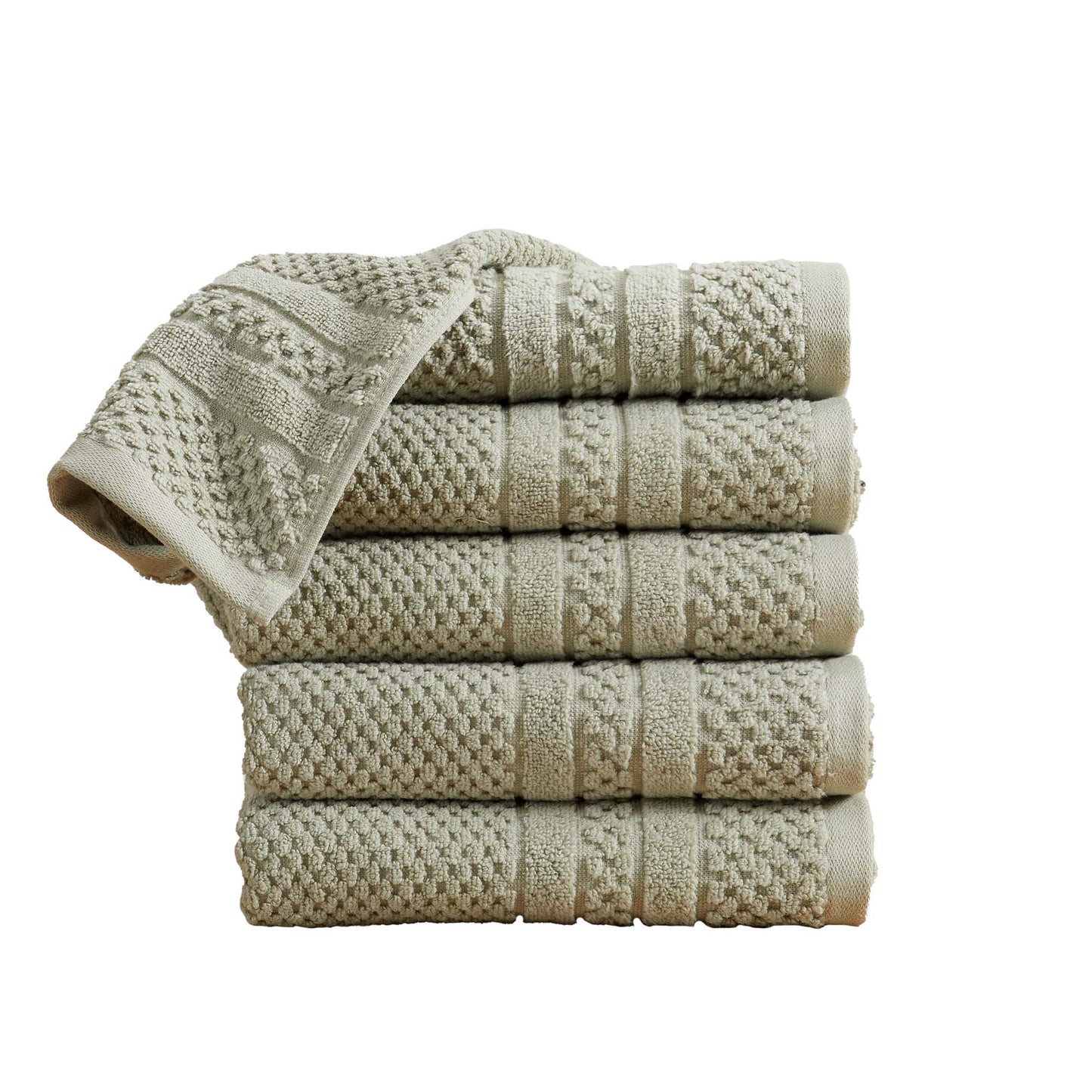 100% Cotton Checkered Jacquard Bath Towel Set - Giuliana Collection