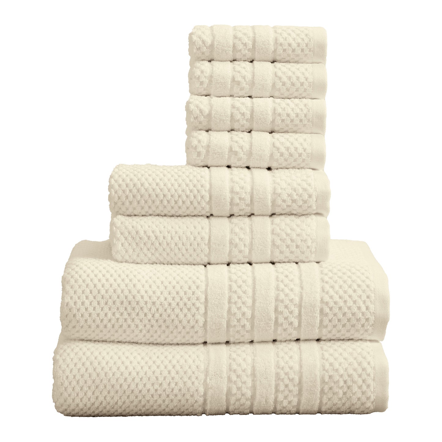 100% Cotton Checkered Jacquard Bath Towel Set - Giuliana Collection